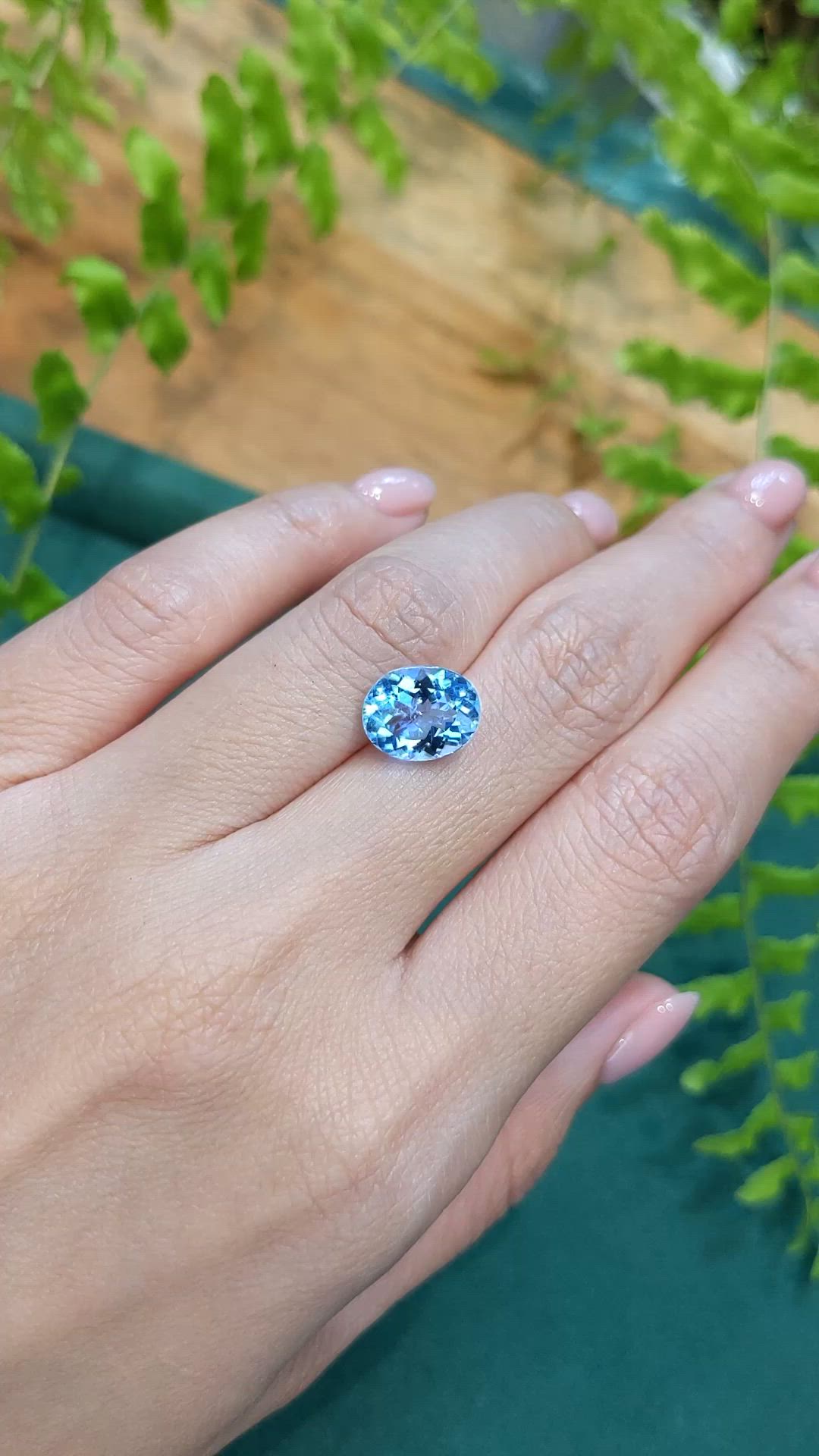 2.89 Ct. Blue Aquamarine from Brazil Size Video