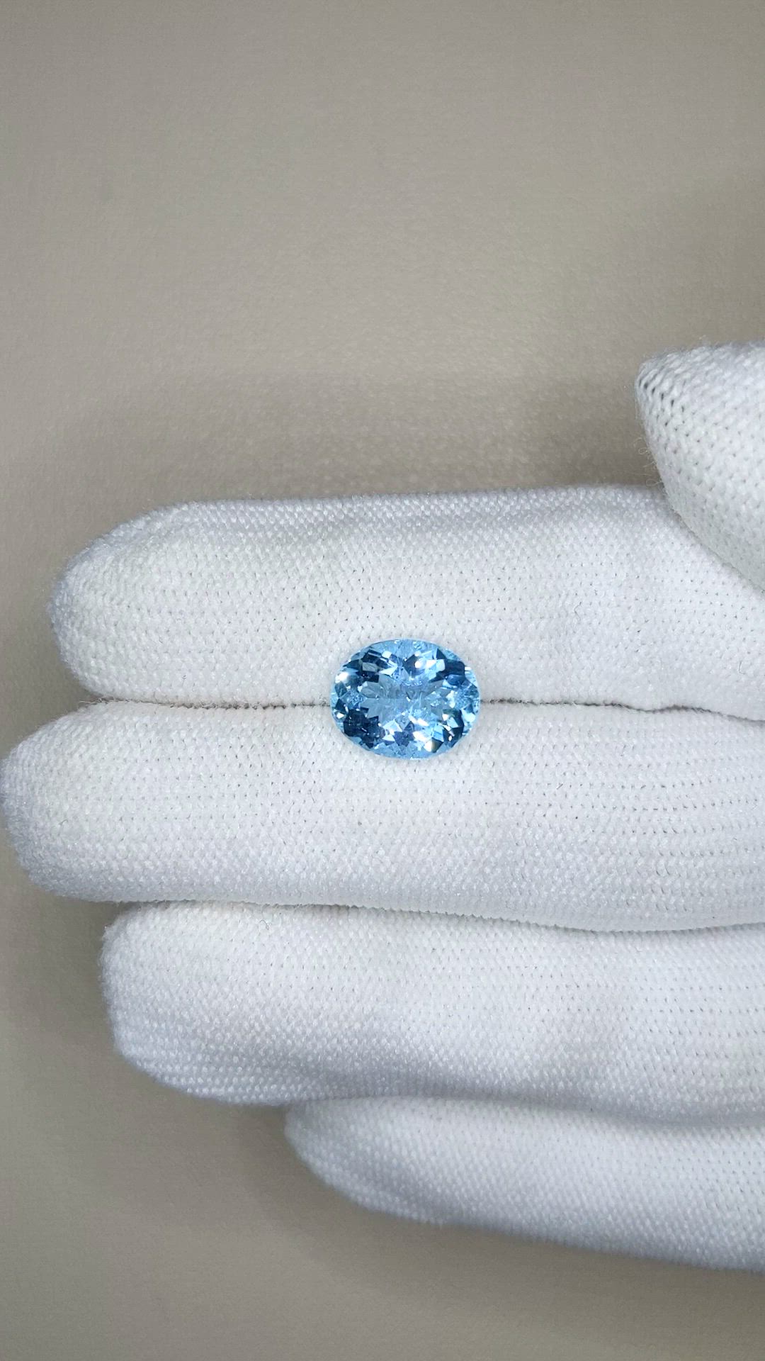 2.89 Ct. Blue Aquamarine from Brazil Size Video