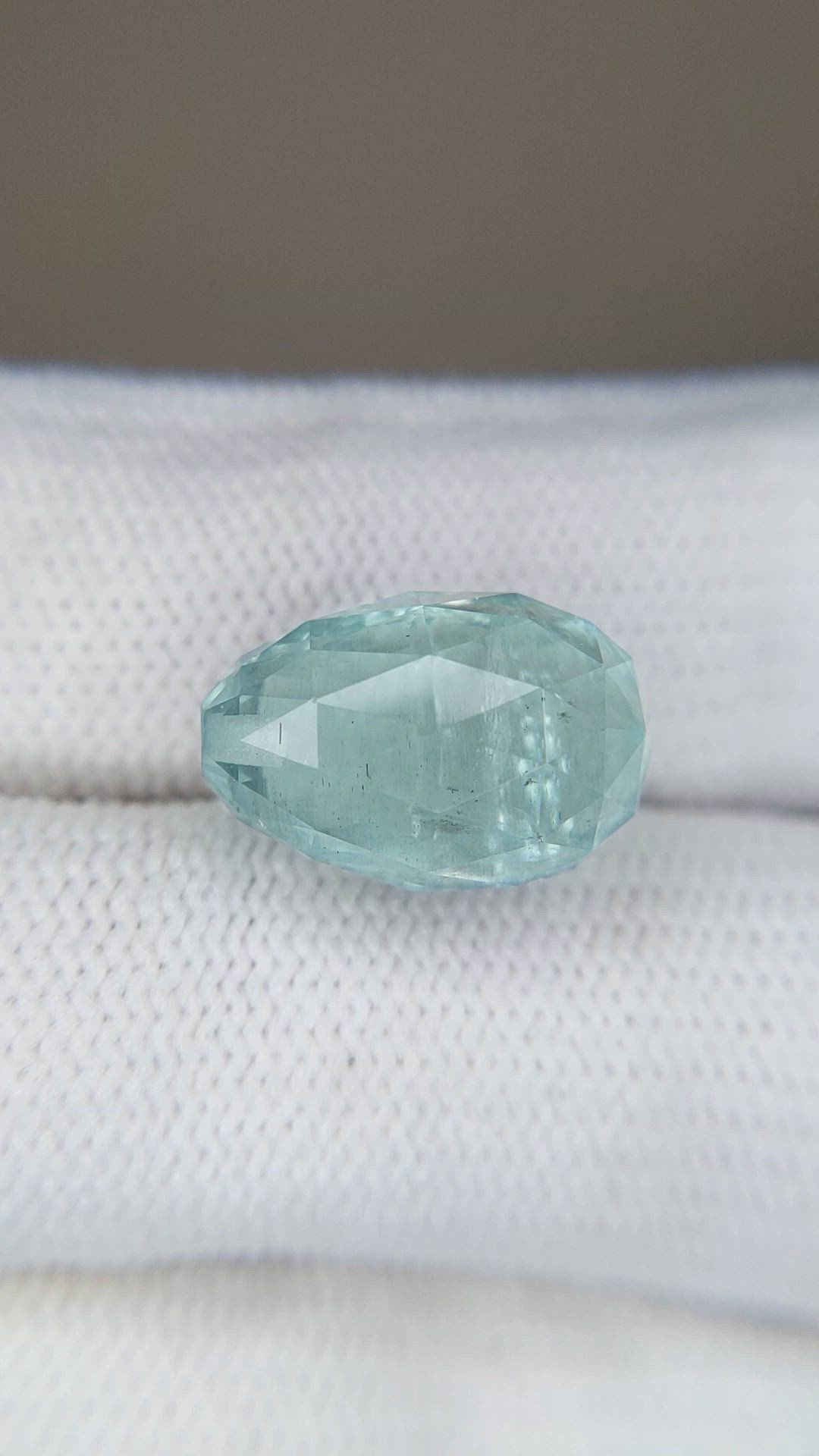 10.29 Ct. Bluish Green Aquamarine from Brazil Size Video