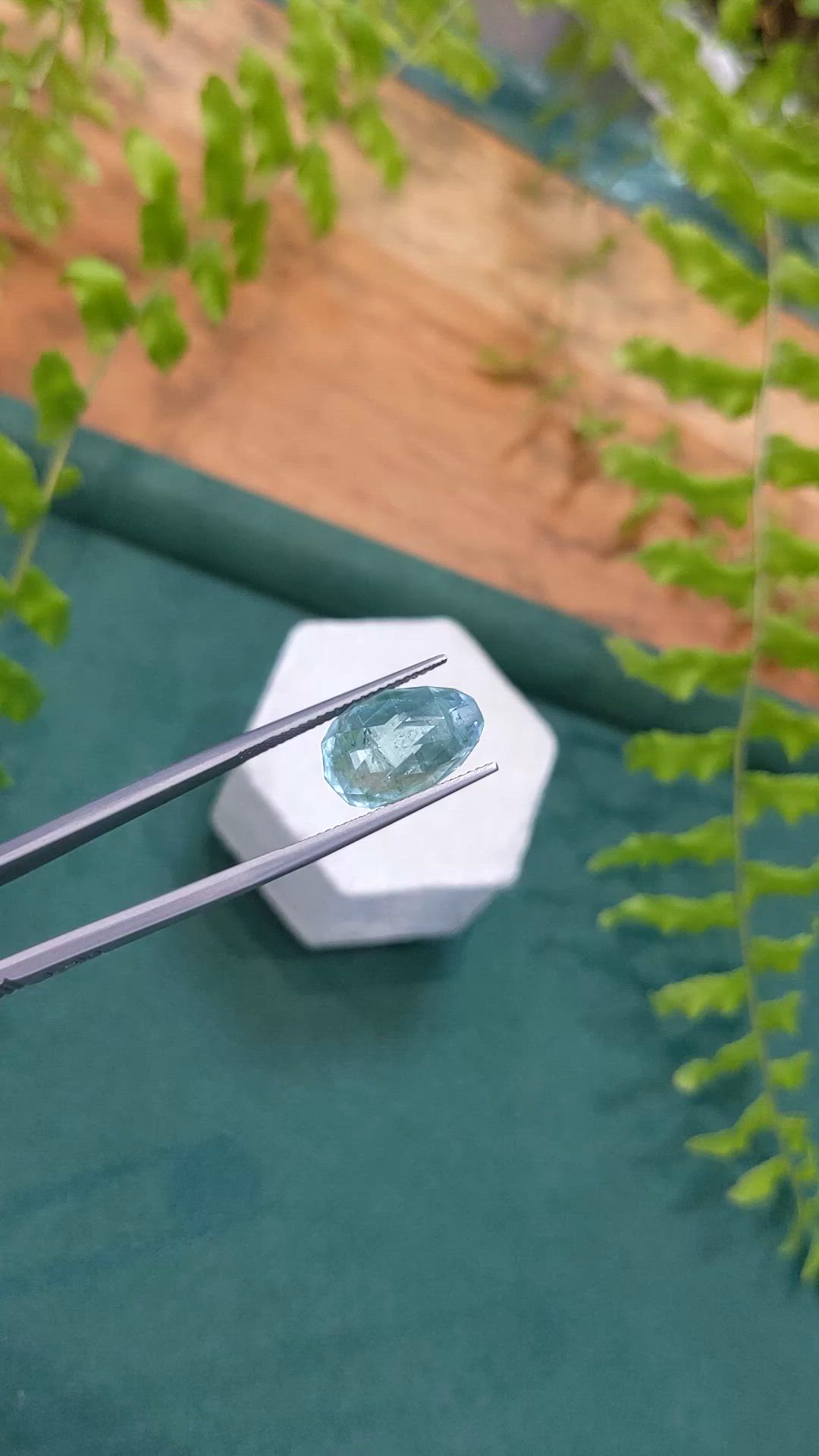 10.29 Ct. Bluish Green Aquamarine from Brazil Size Video