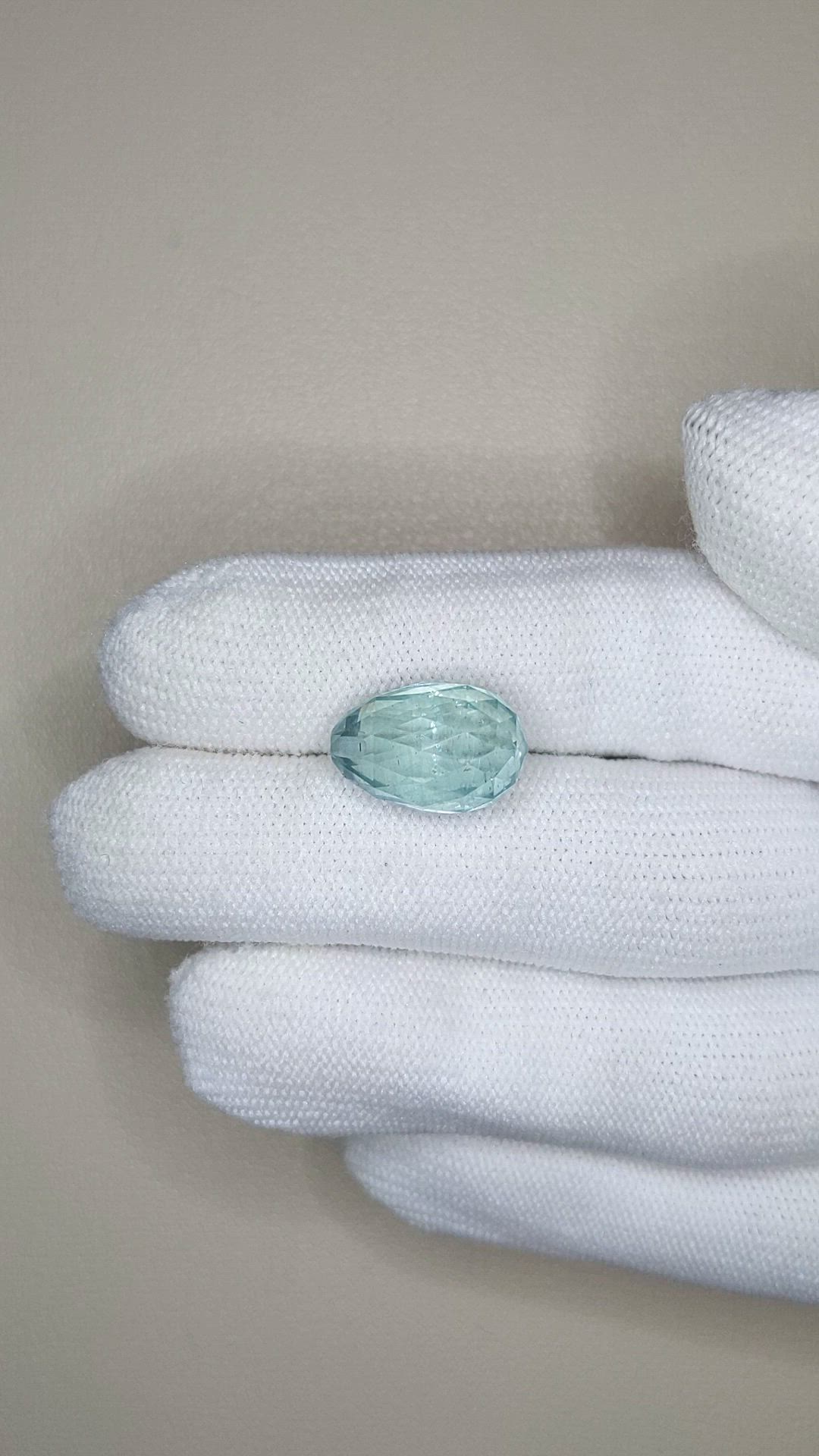 10.29 Ct. Bluish Green Aquamarine from Brazil Size Video