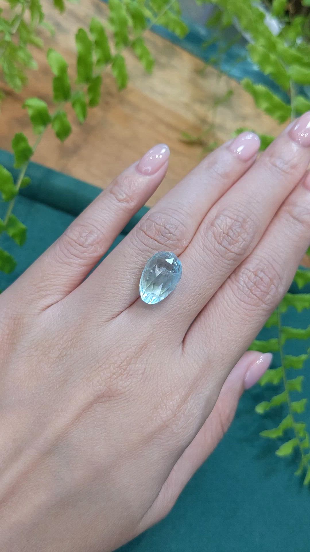 10.29 Ct. Bluish Green Aquamarine from Brazil Size Video