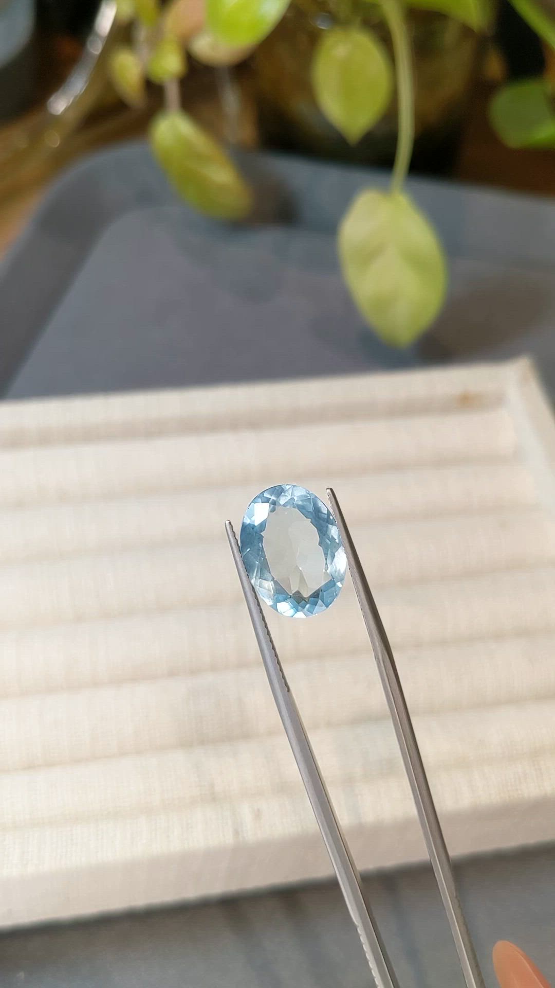 6.28 Ct. Blue Aquamarine from Brazil Size Video