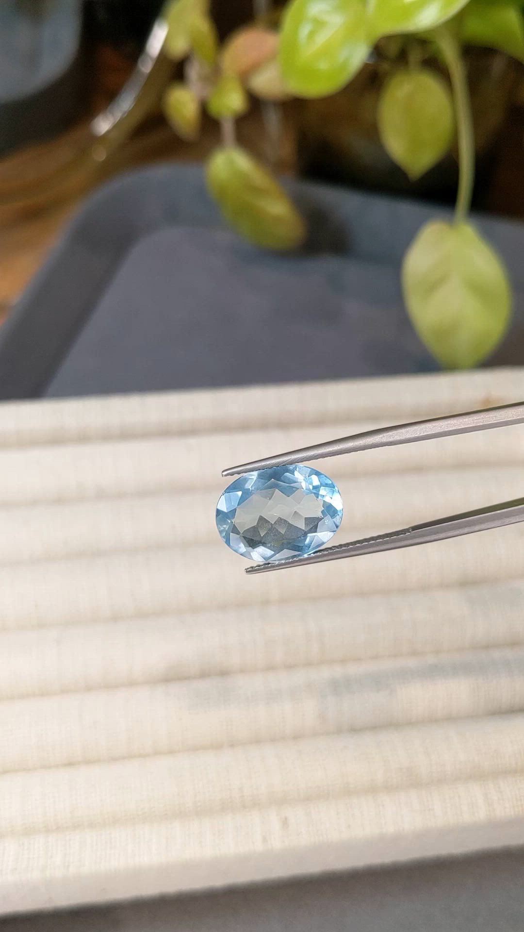 6.28 Ct. Blue Aquamarine from Brazil Size Video
