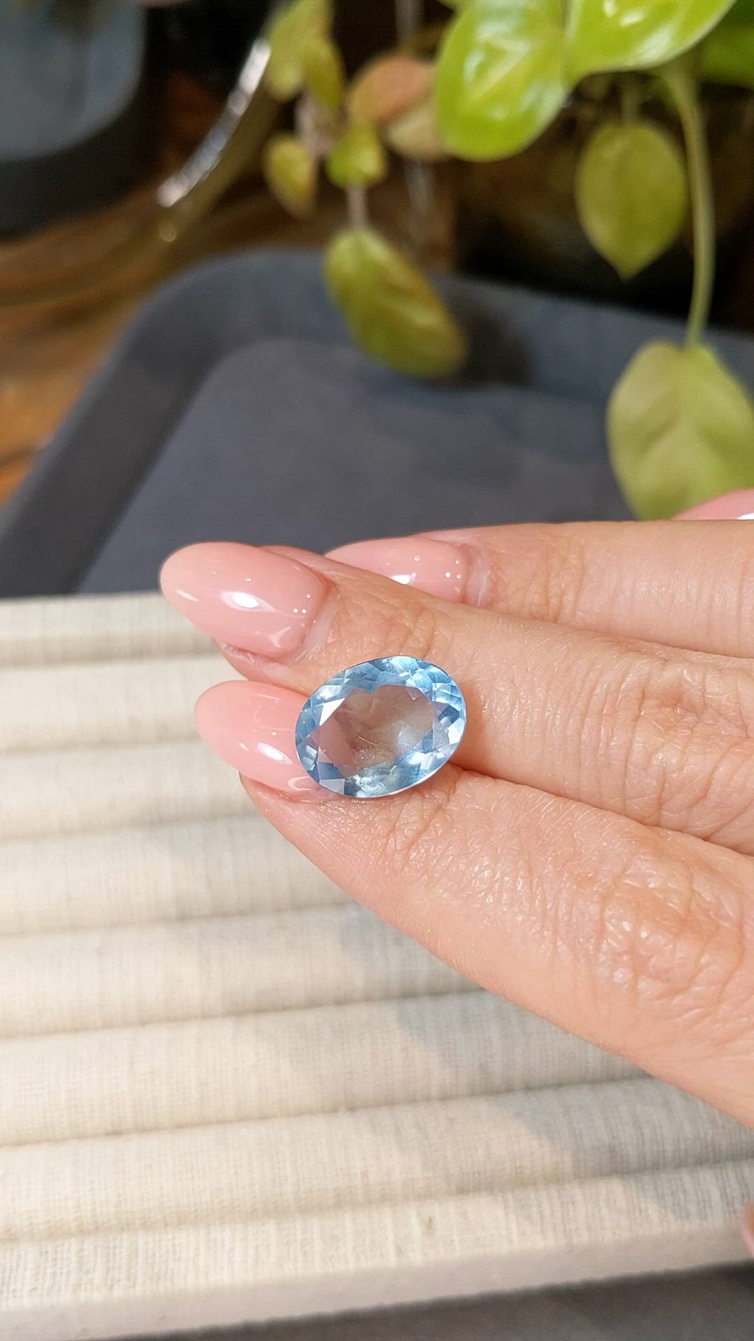 6.28 Ct. Blue Aquamarine from Brazil Size Video