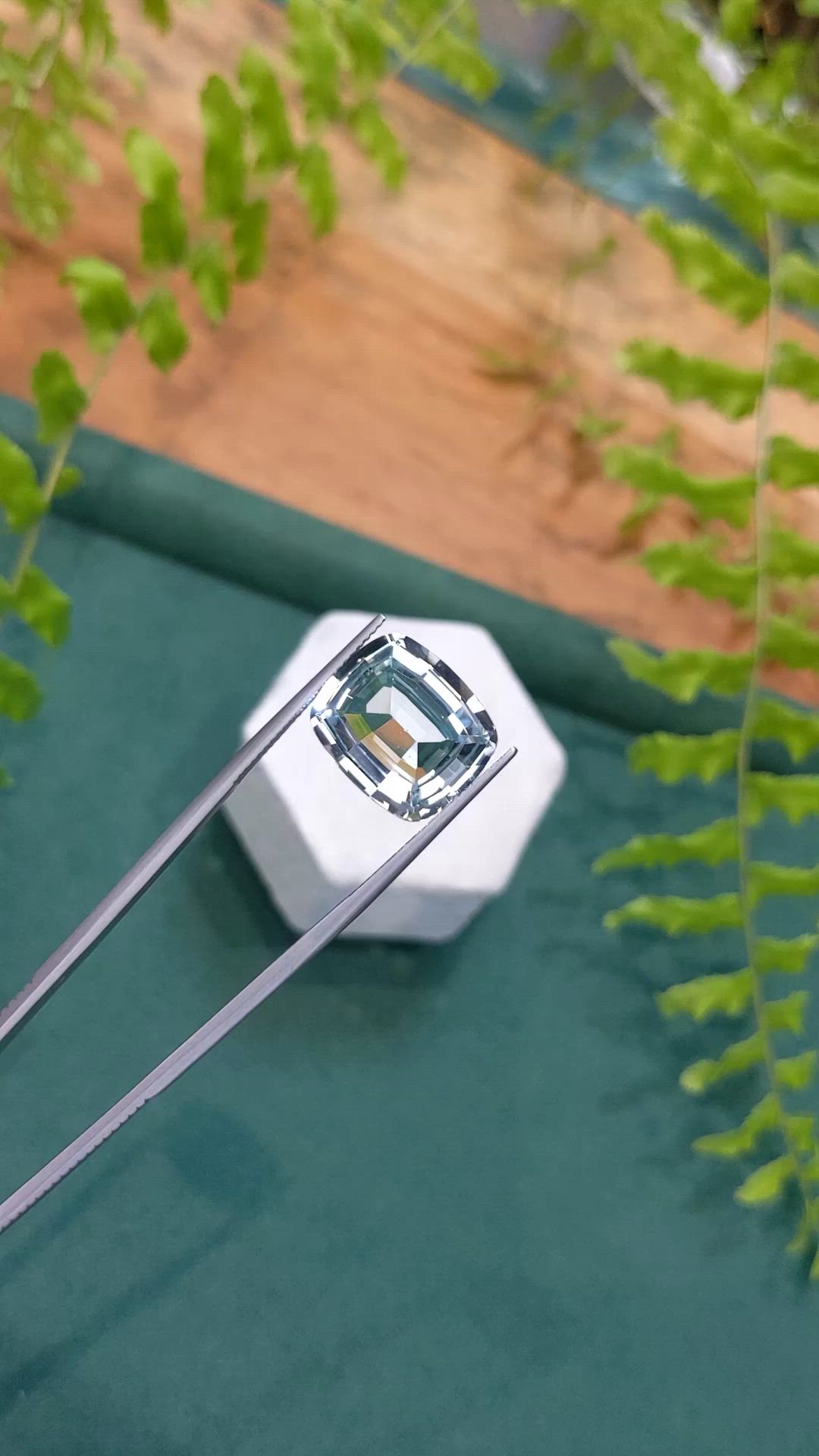 10.24 Ct. Bluish Green Aquamarine from Brazil Size Video