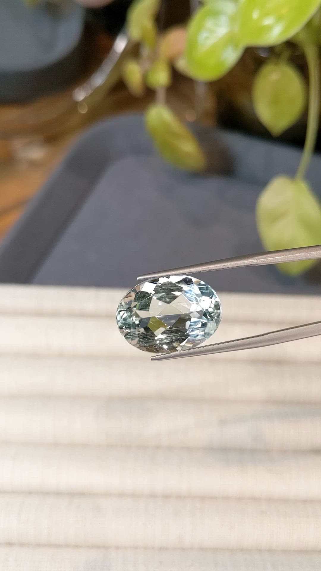 11.35 Ct. Bluish Green Aquamarine from Brazil Size Video