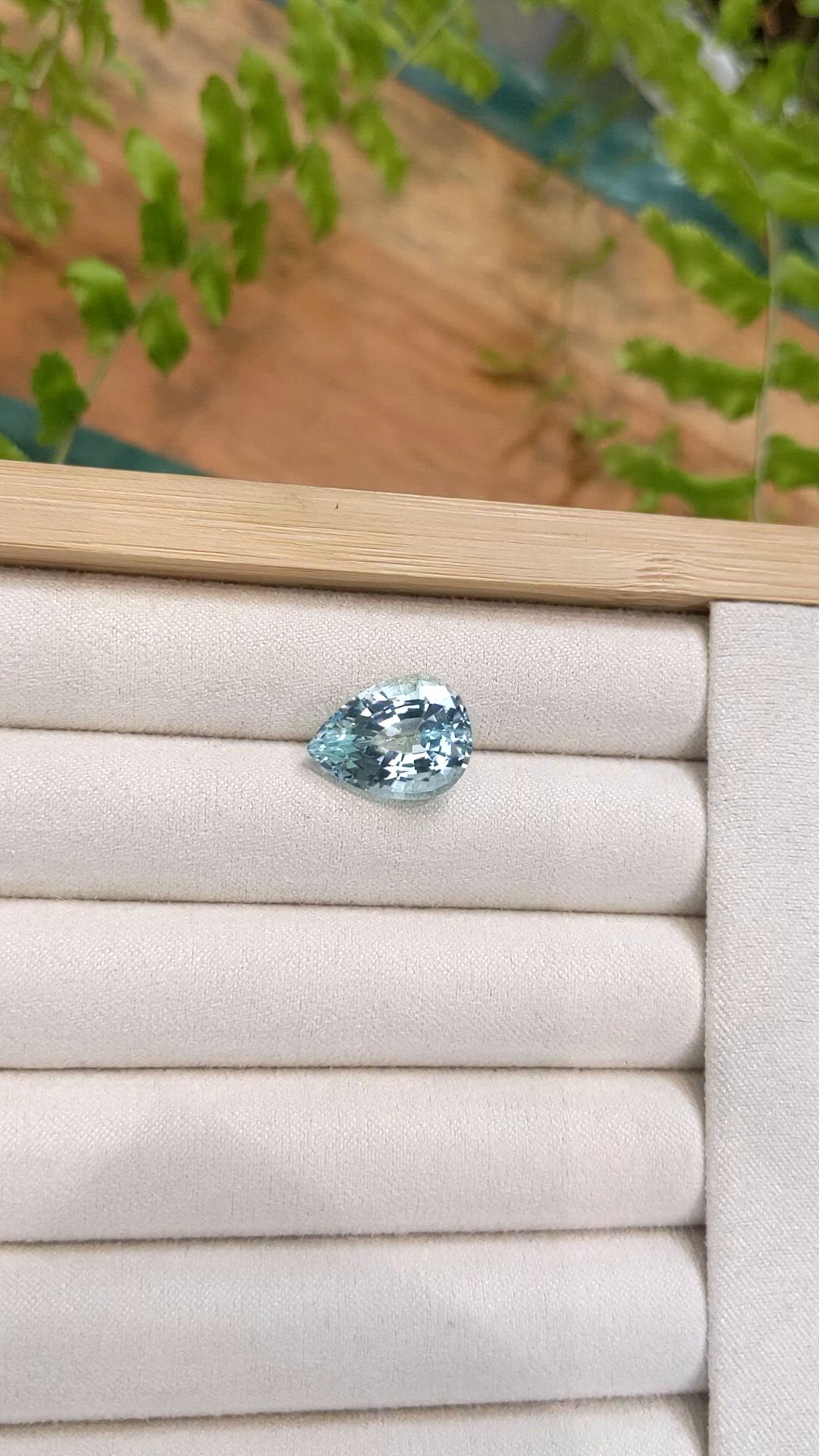 7.74 Ct. Greenish Blue Aquamarine from Brazil Size Video