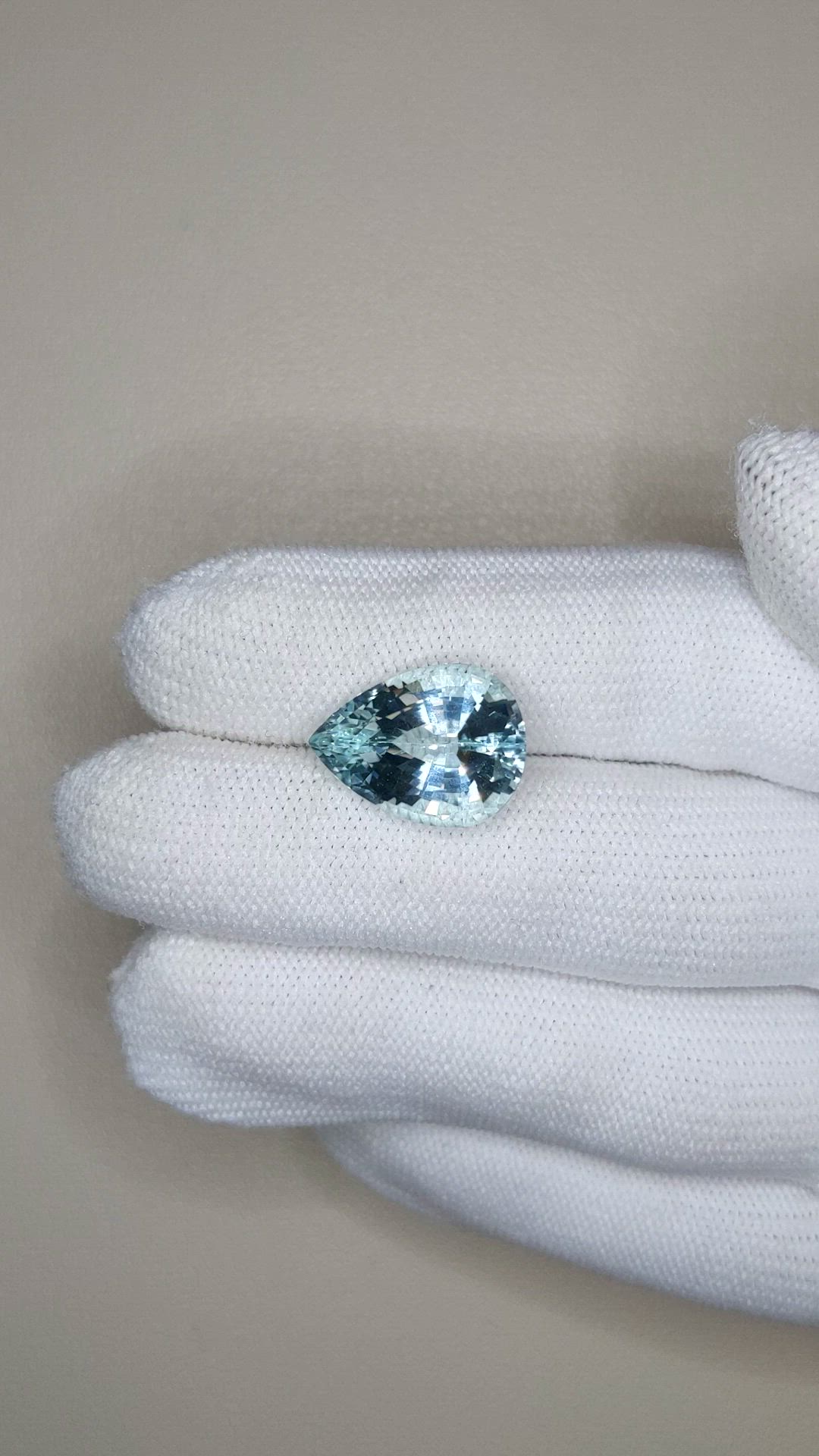 7.74 Ct. Greenish Blue Aquamarine from Brazil Size Video