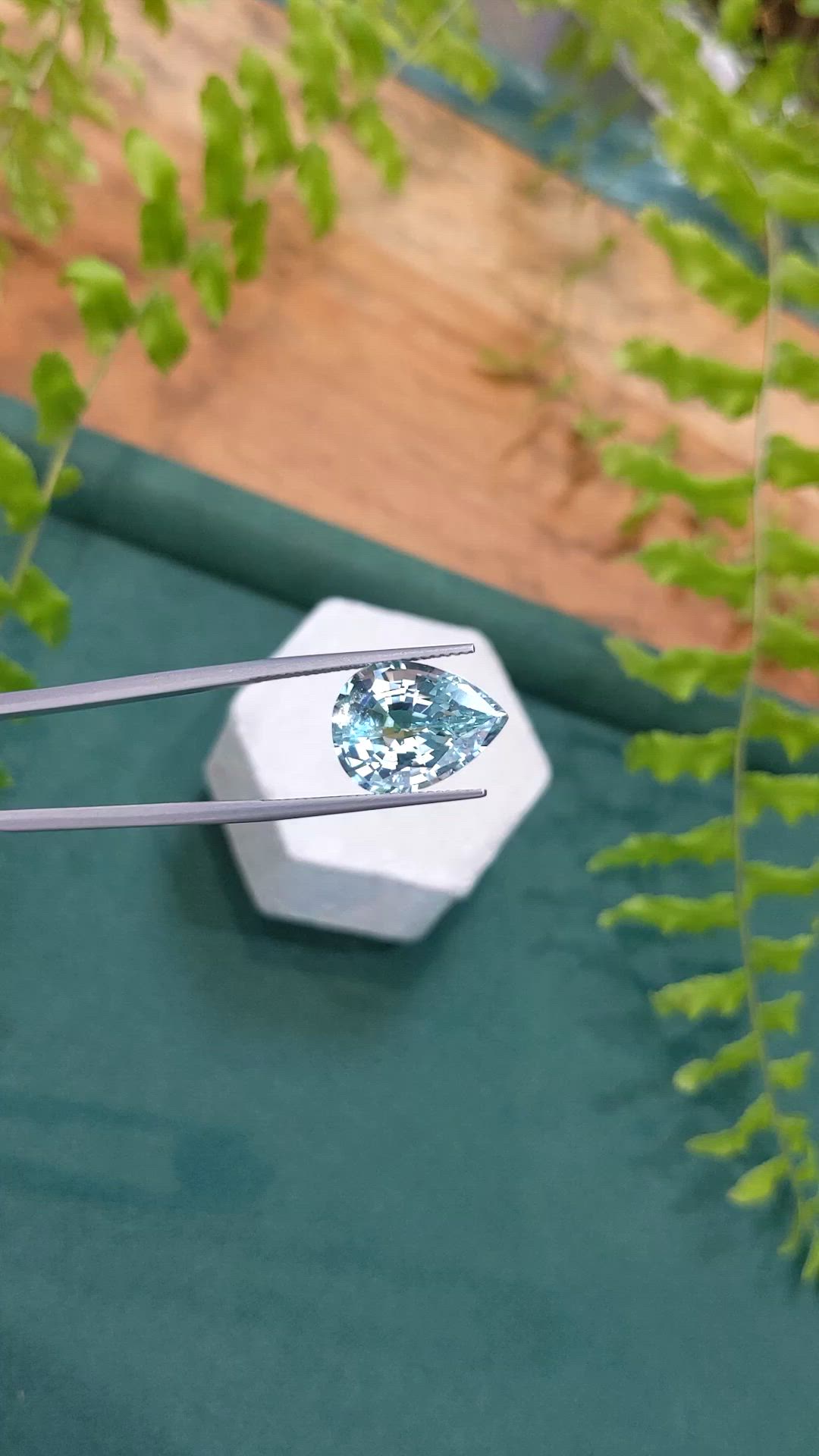 7.74 Ct. Greenish Blue Aquamarine from Brazil Size Video