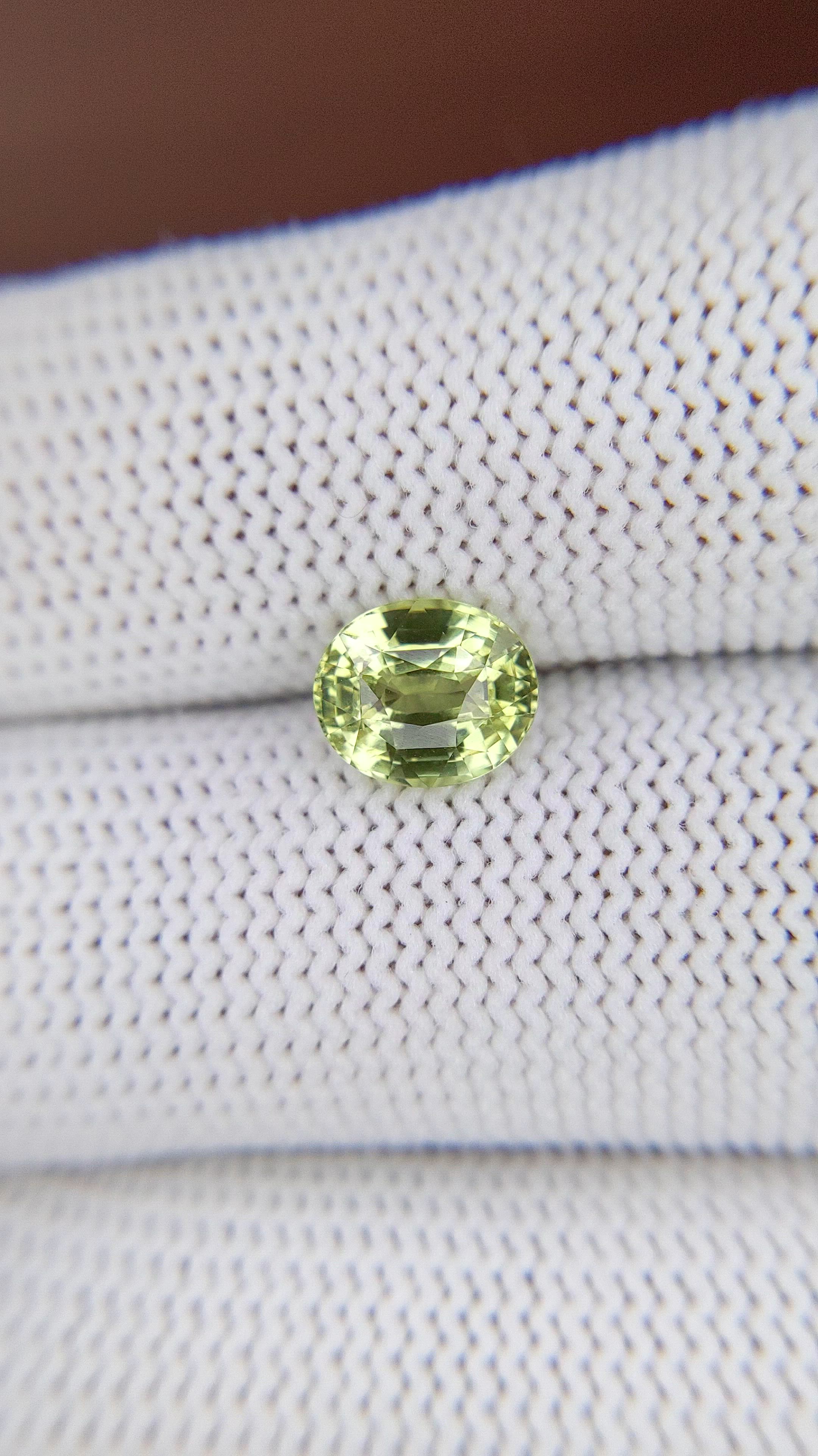 2.09 Ct. Yellowish Green Chrysoberyl from Madagascar Size Video