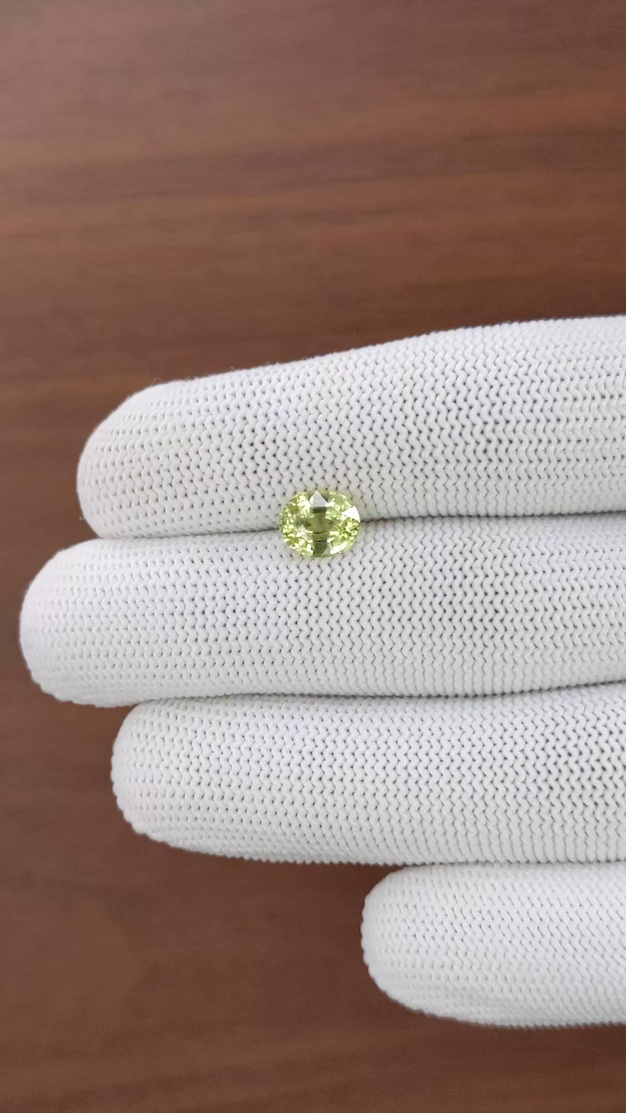 2.09 Ct. Yellowish Green Chrysoberyl from Madagascar Size Video