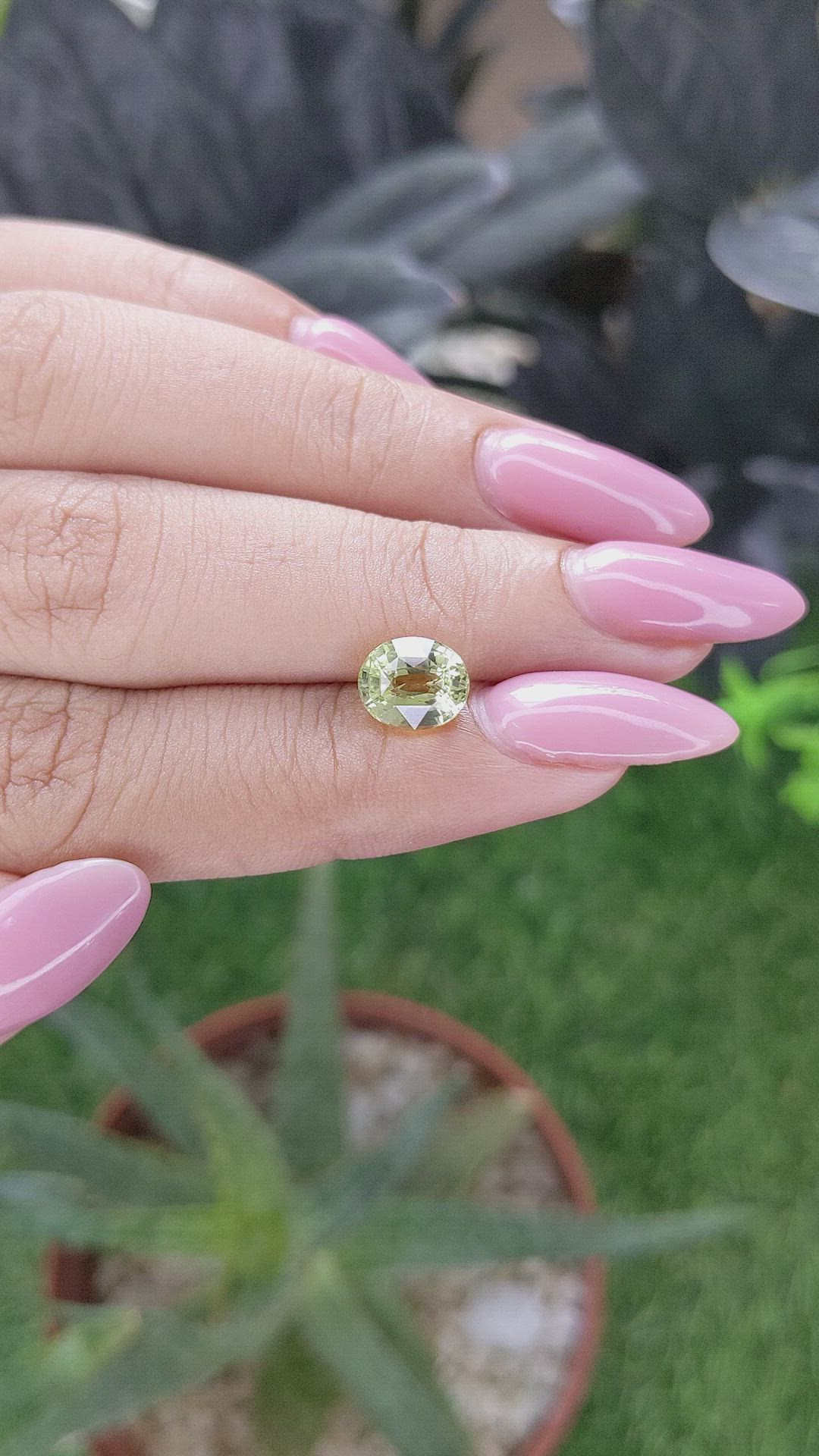 2.09 Ct. Yellowish Green Chrysoberyl from Madagascar Size Video