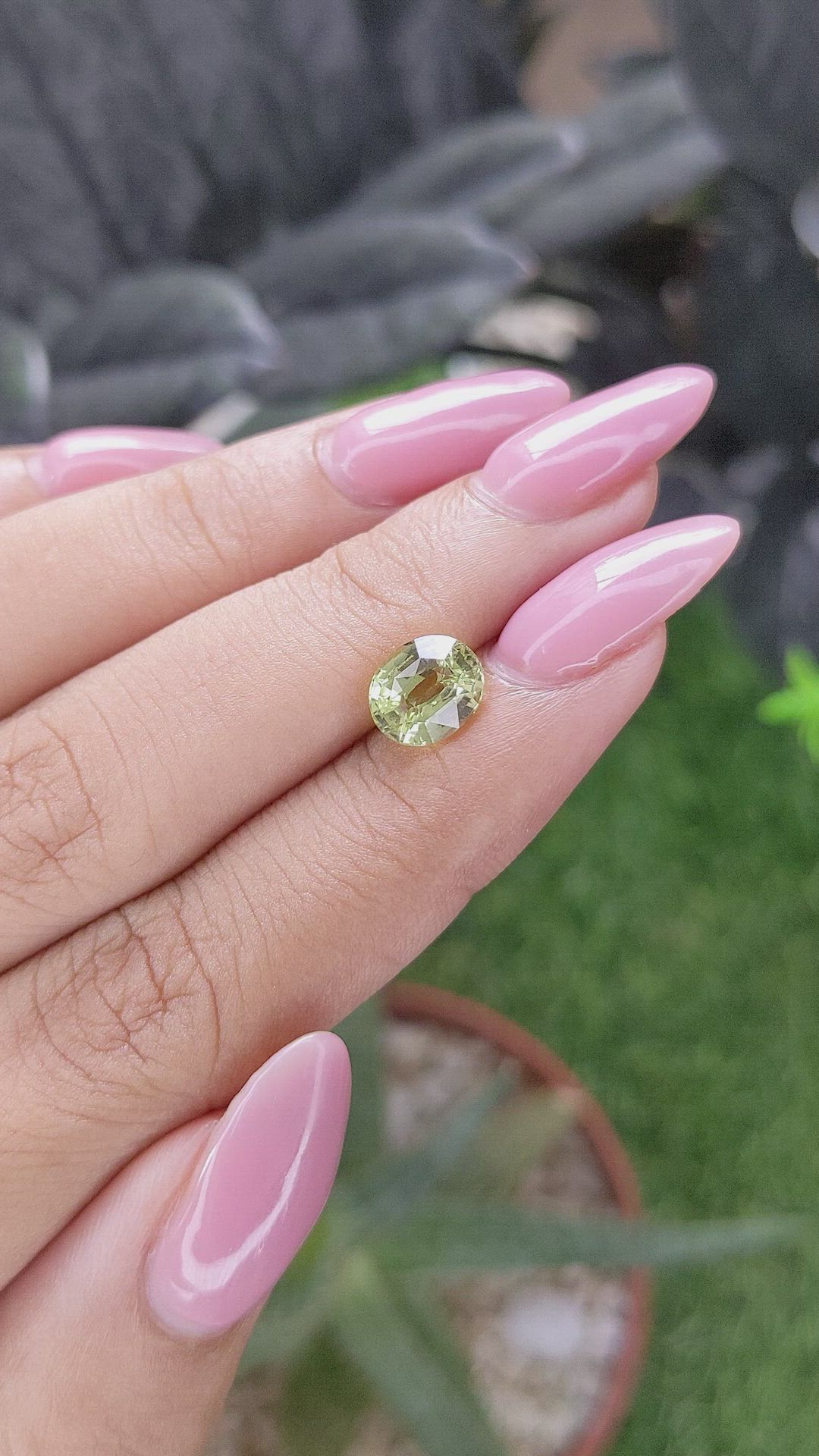 2.09 Ct. Yellowish Green Chrysoberyl from Madagascar Size Video