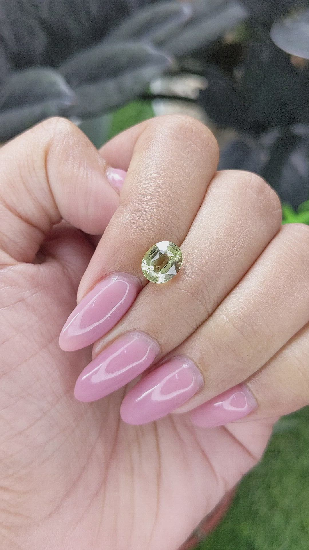 2.09 Ct. Yellowish Green Chrysoberyl from Madagascar Size Video