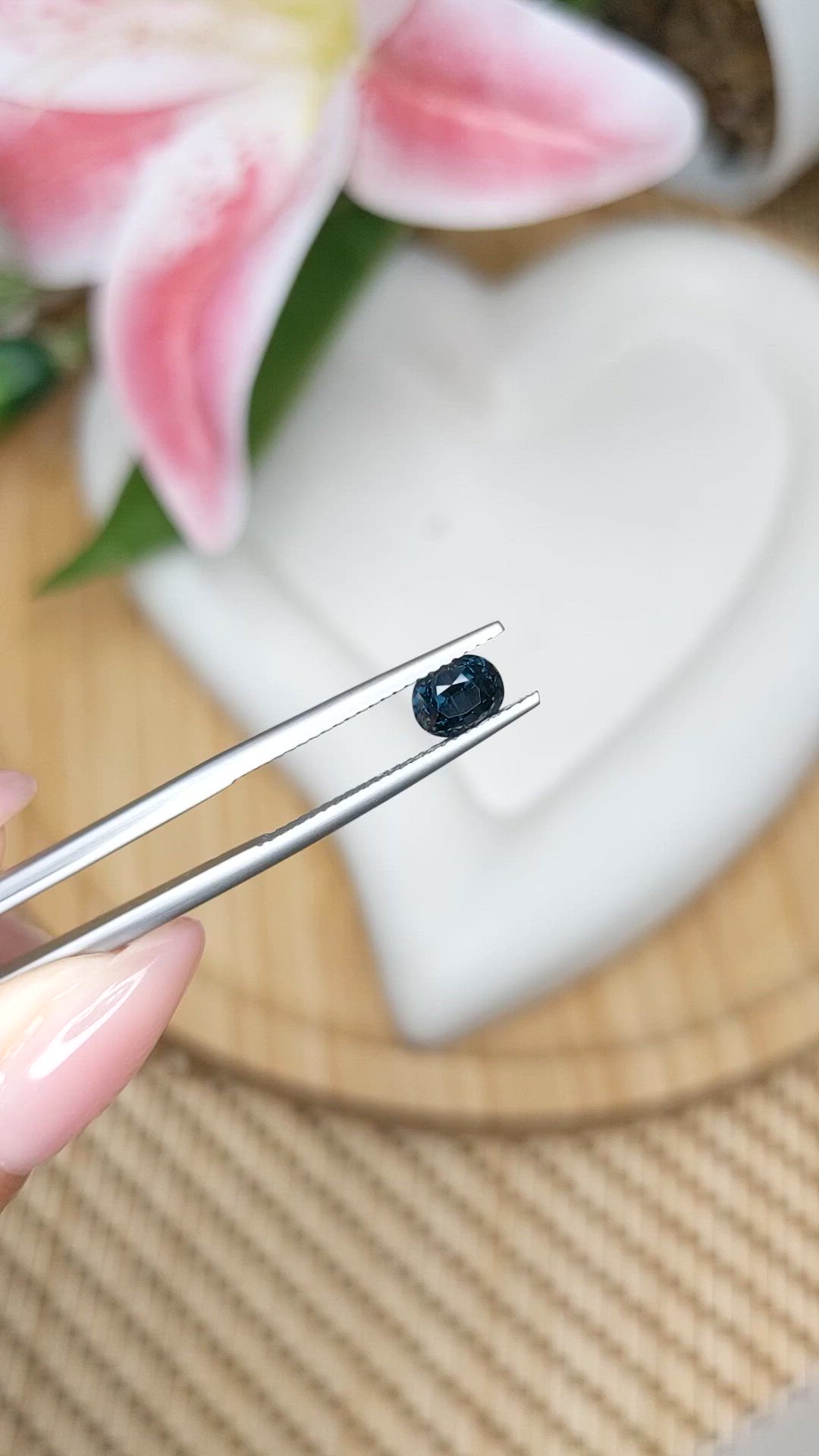 1.05 Ct. Blue Spinel from Ceylon (Sri Lanka) Size Video