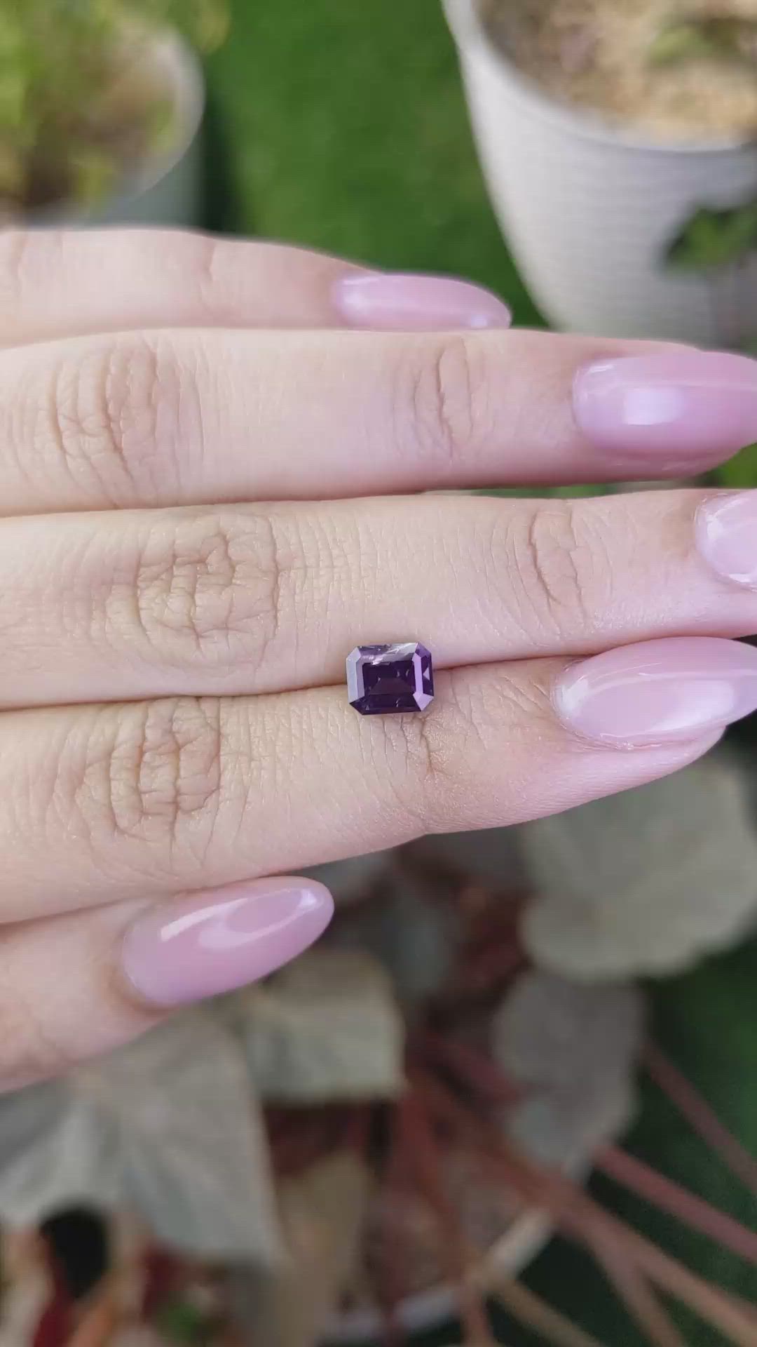 1.14 Ct. Pinkish Purple Spinel from Ceylon (Sri Lanka) Size Video
