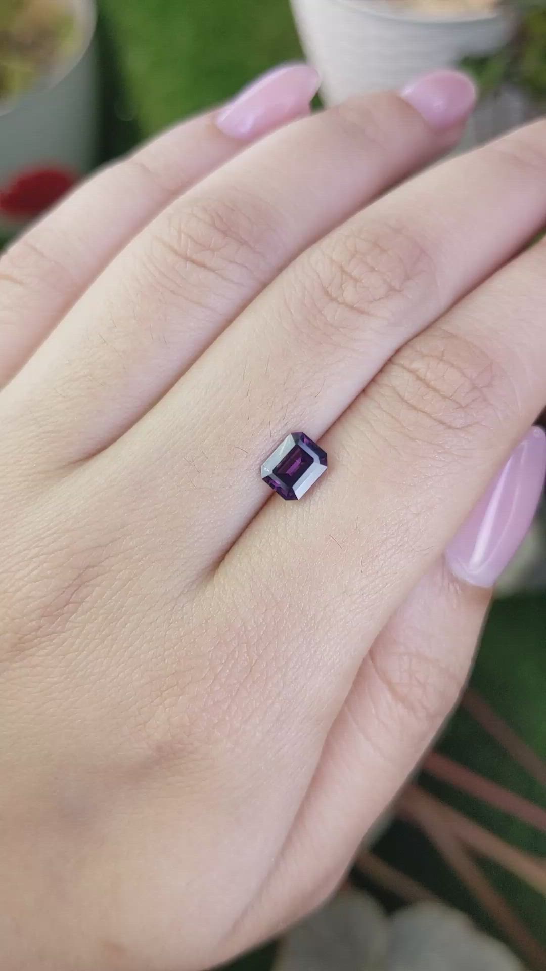 1.14 Ct. Pinkish Purple Spinel from Ceylon (Sri Lanka) Size Video