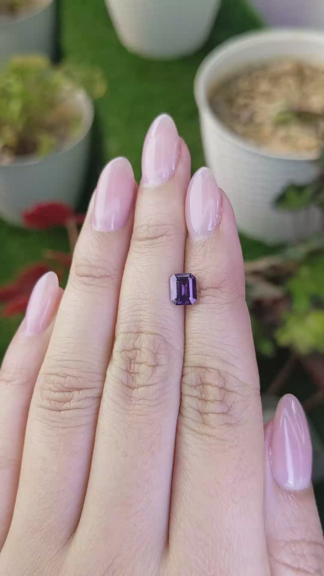 1.14 Ct. Pinkish Purple Spinel from Ceylon (Sri Lanka) Size Video