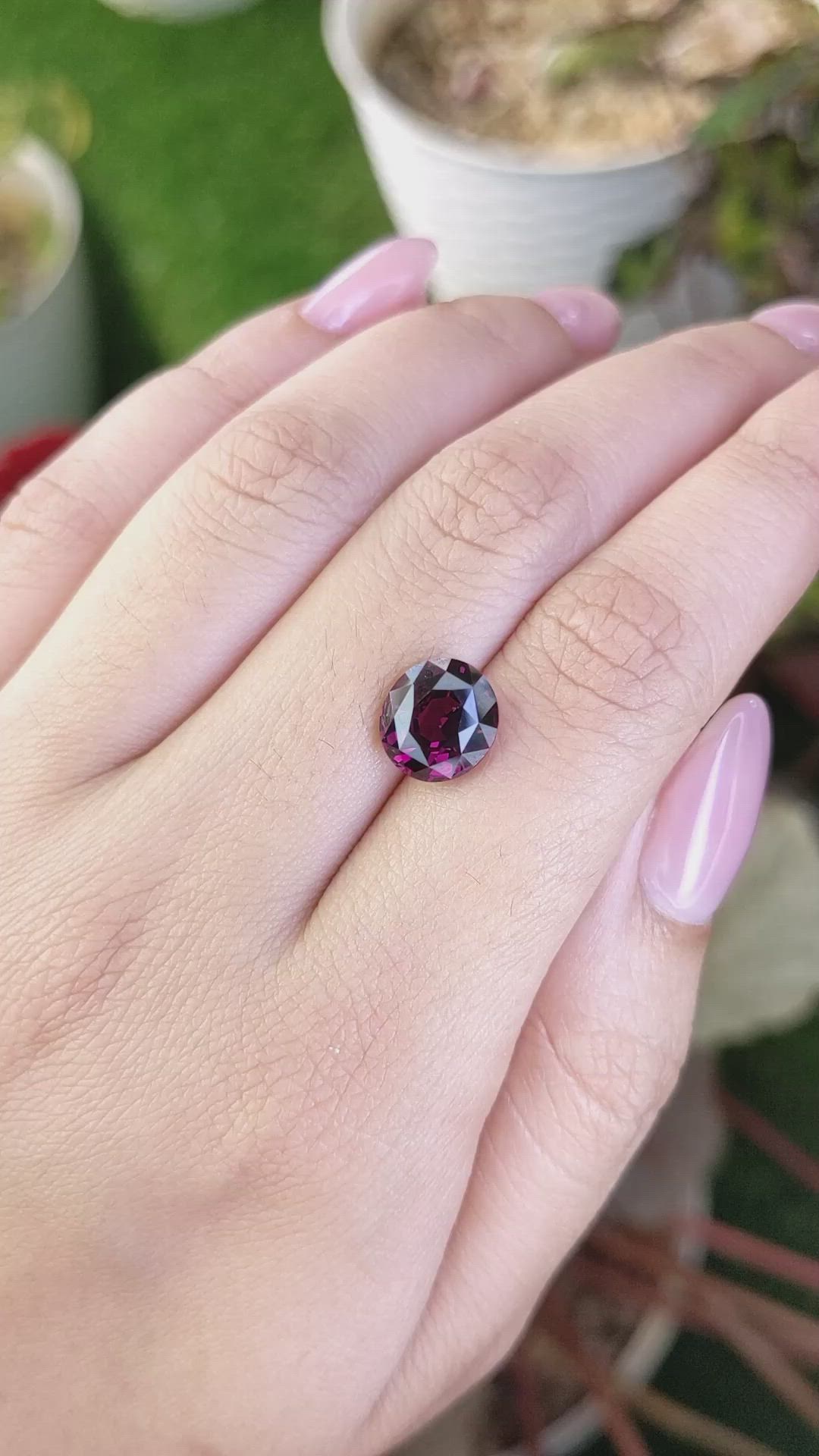 4.11 Ct. Purplish Pink Rhodolite Garnet from Ceylon (Sri Lanka) Size Video