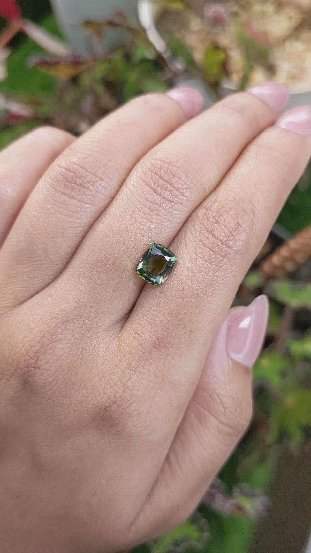 2.08 Ct. Yellowish Green Kornerupine from Ceylon (Sri Lanka) Size Video