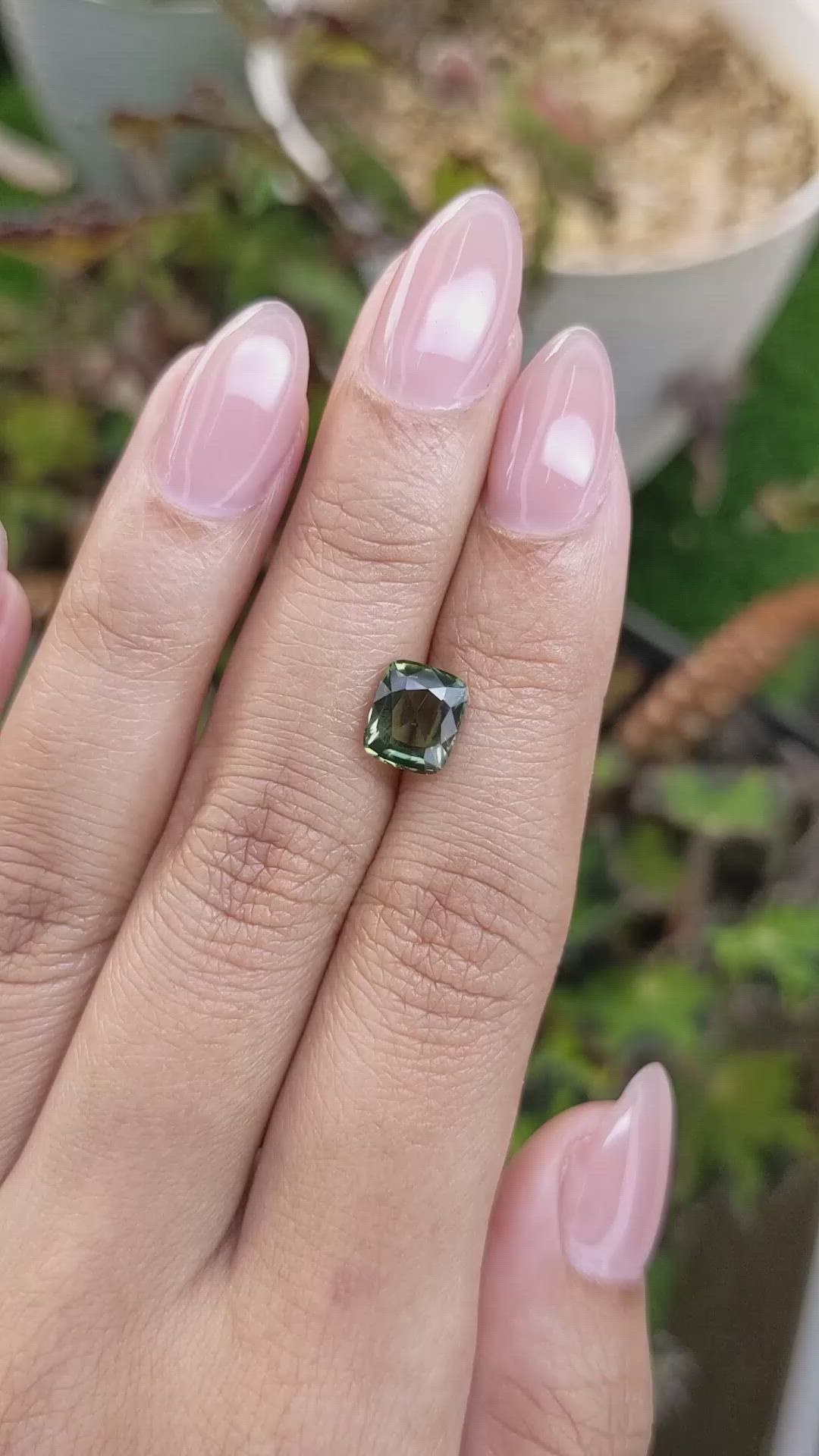 2.08 Ct. Yellowish Green Kornerupine from Ceylon (Sri Lanka) Size Video
