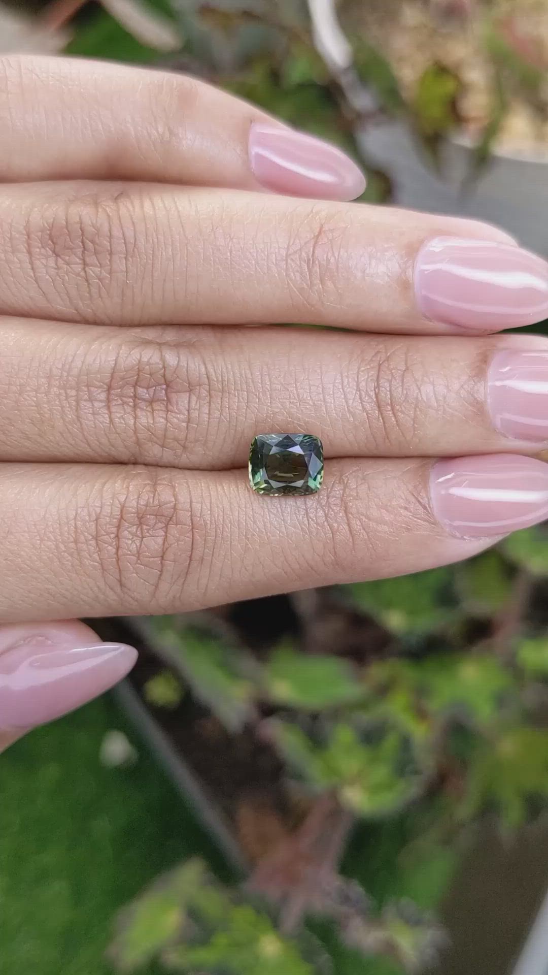 2.08 Ct. Yellowish Green Kornerupine from Ceylon (Sri Lanka) Size Video