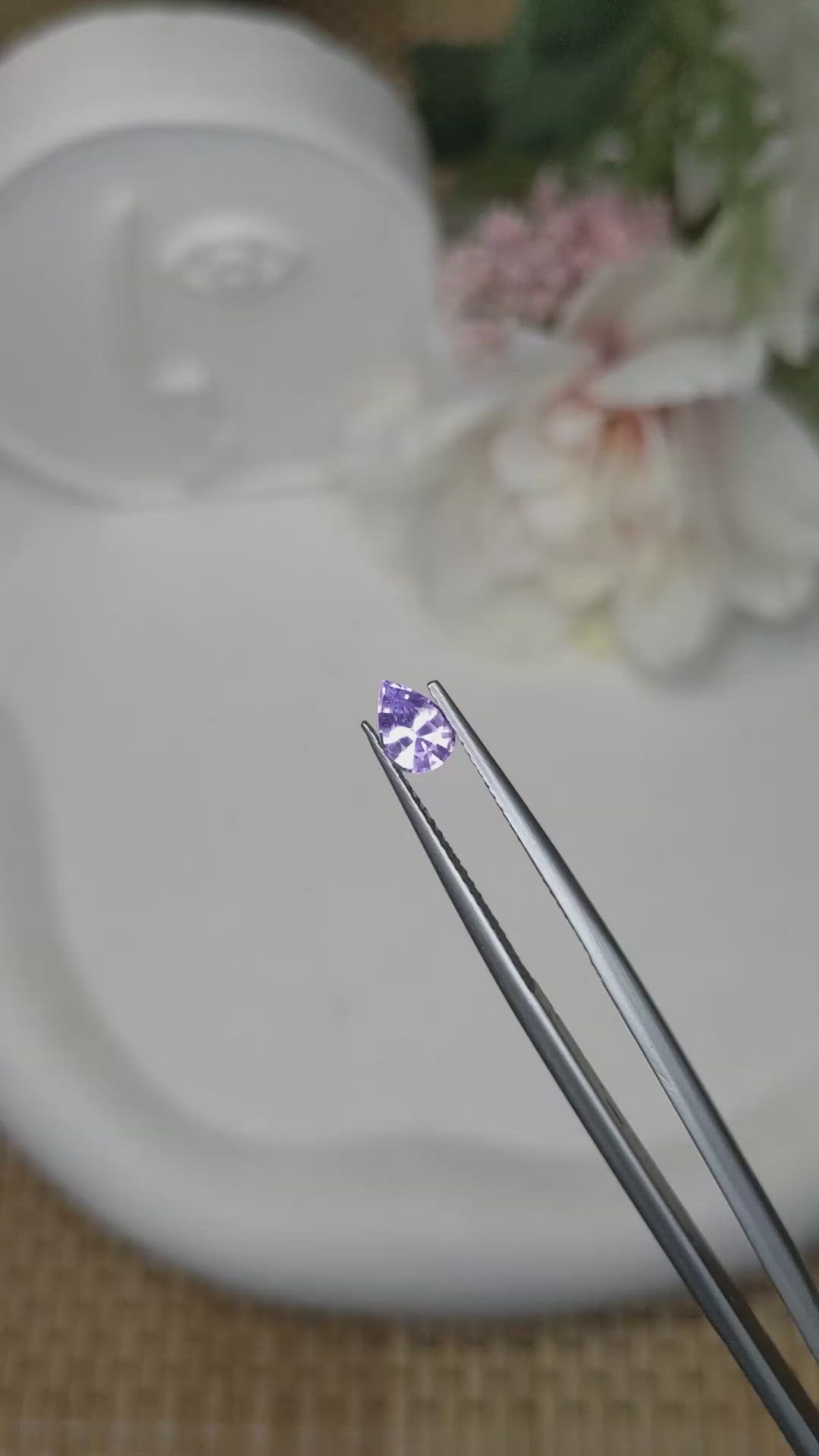 0.53 Ct. Violet Spinel from Ceylon (Sri Lanka) Size Video
