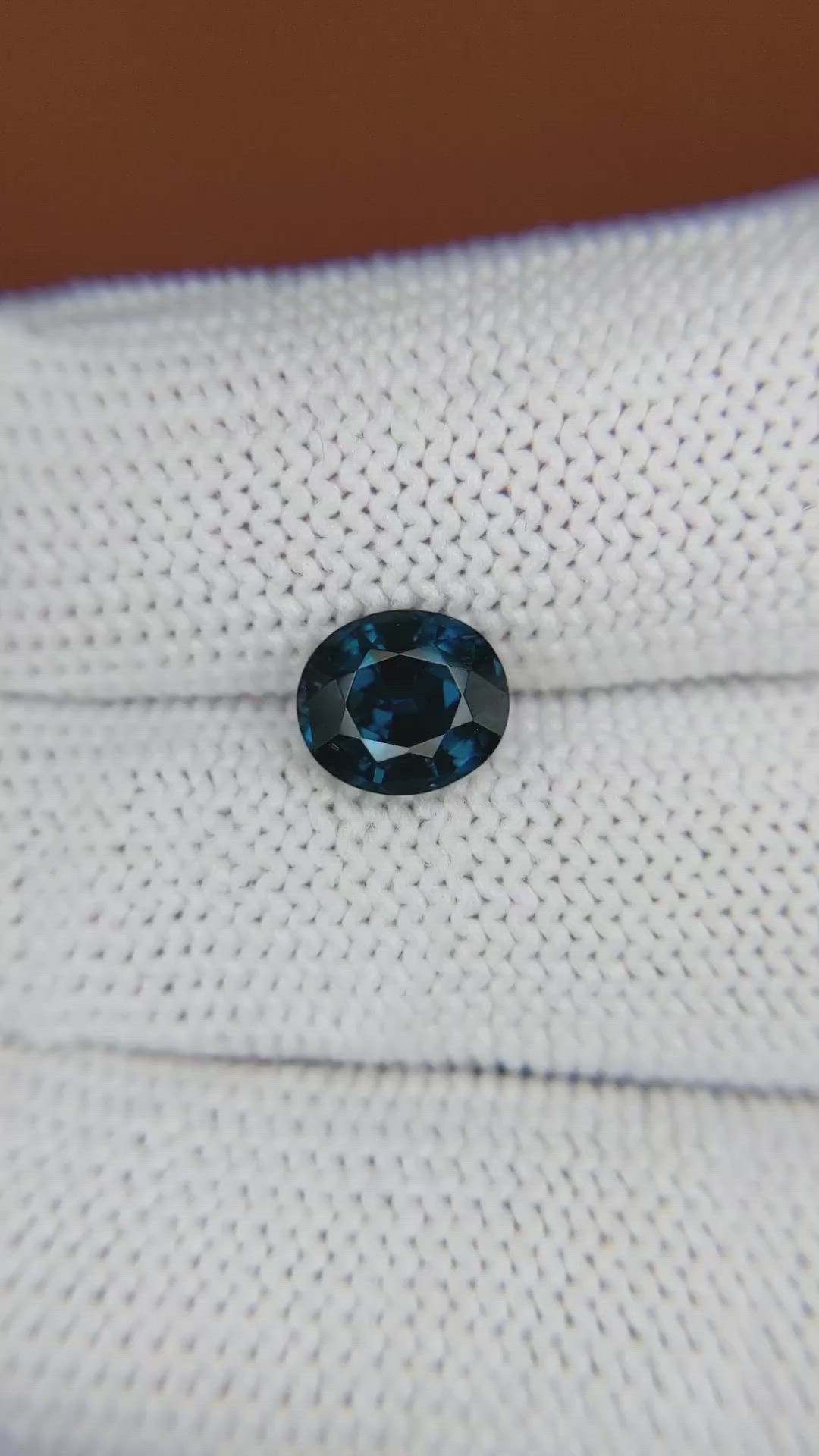 1.76 Ct. Blue Spinel from Ceylon (Sri Lanka) Size Video
