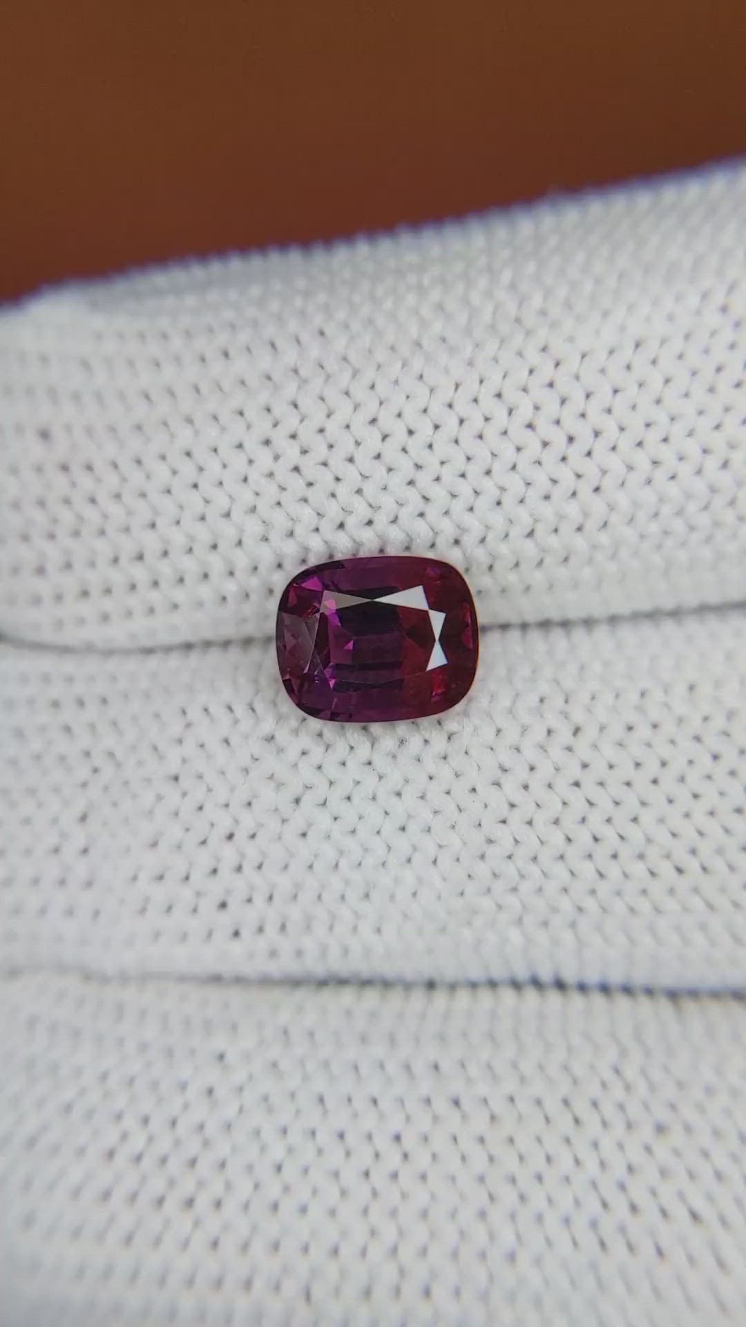 2.18 Ct. Purplish Pink Rhodolite Garnet from Ceylon (Sri Lanka) Size Video
