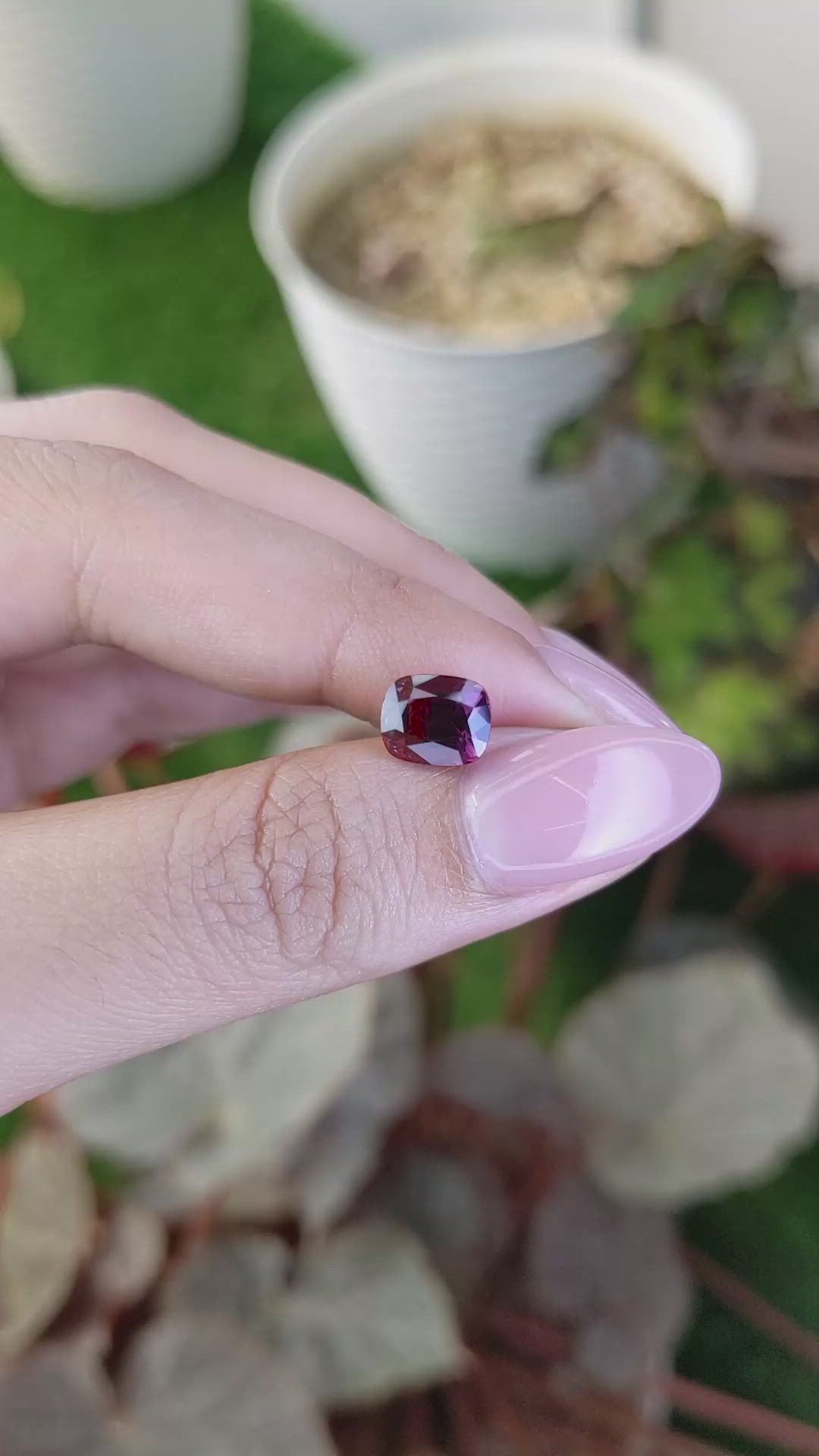2.18 Ct. Purplish Pink Rhodolite Garnet from Ceylon (Sri Lanka) Size Video