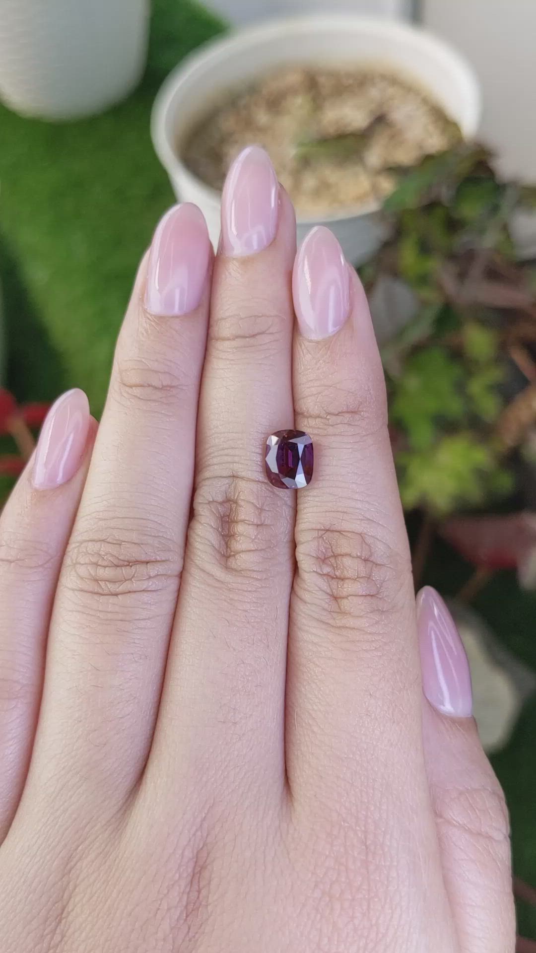 2.18 Ct. Purplish Pink Rhodolite Garnet from Ceylon (Sri Lanka) Size Video