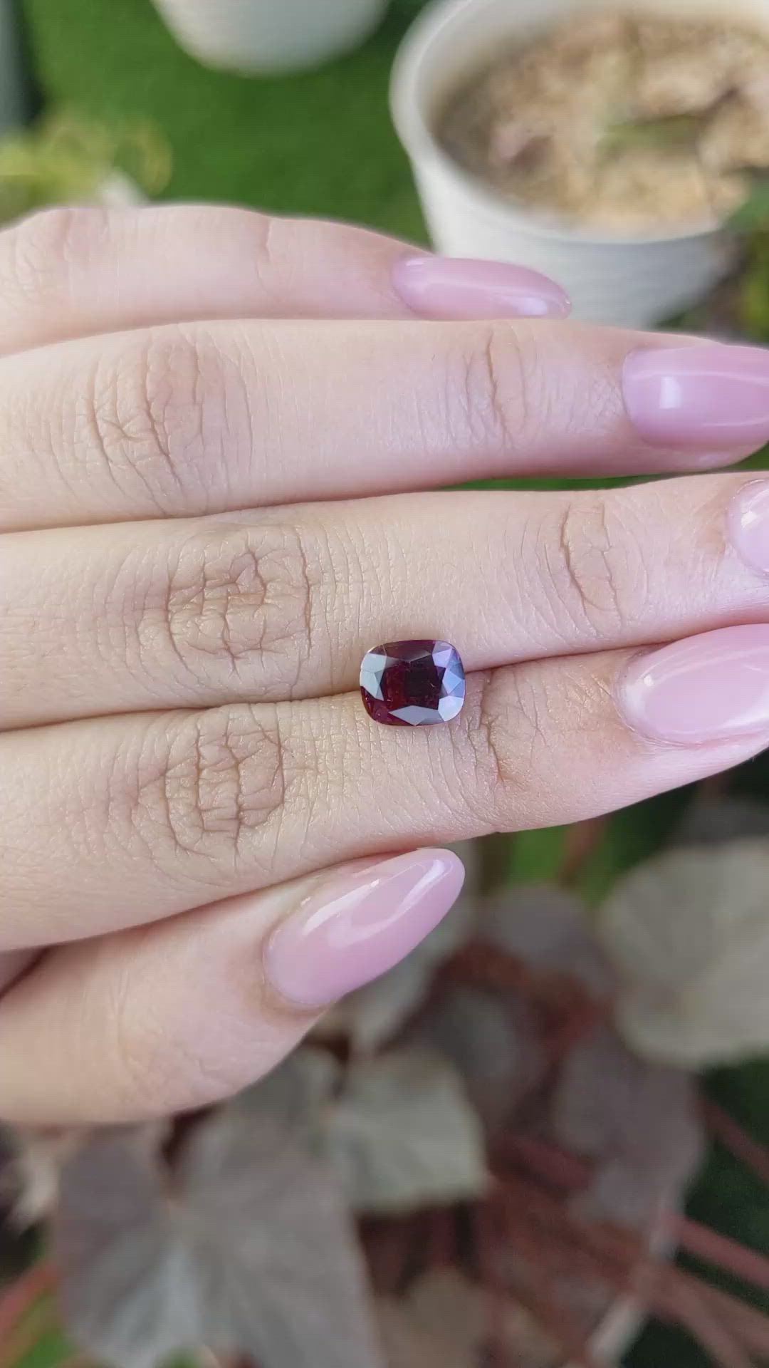 2.18 Ct. Purplish Pink Rhodolite Garnet from Ceylon (Sri Lanka) Size Video