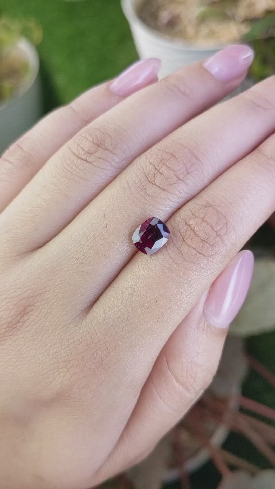 2.18 Ct. Purplish Pink Rhodolite Garnet from Ceylon (Sri Lanka) Size Video