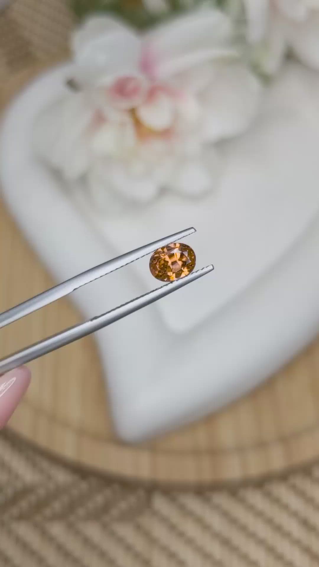 1.95 Ct. Brown Zircon from Ceylon (Sri Lanka) Size Video