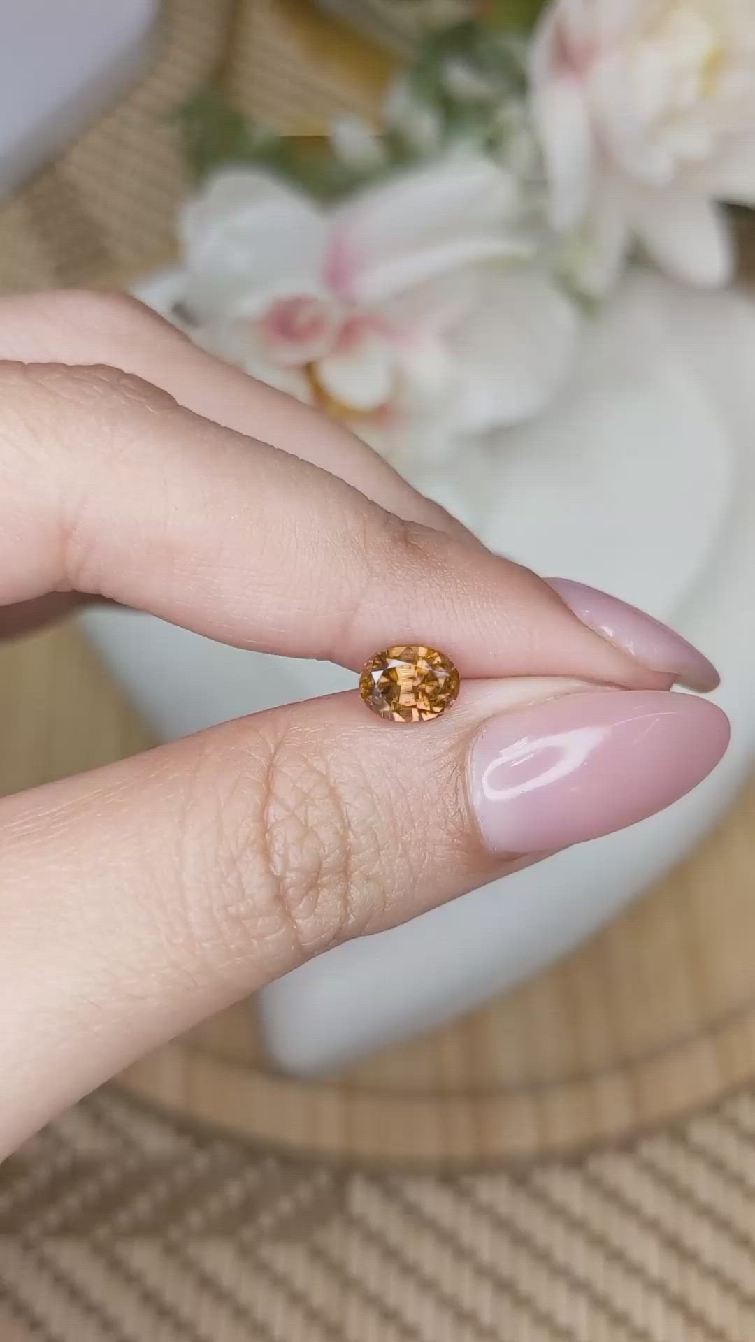 1.95 Ct. Brown Zircon from Ceylon (Sri Lanka) Size Video
