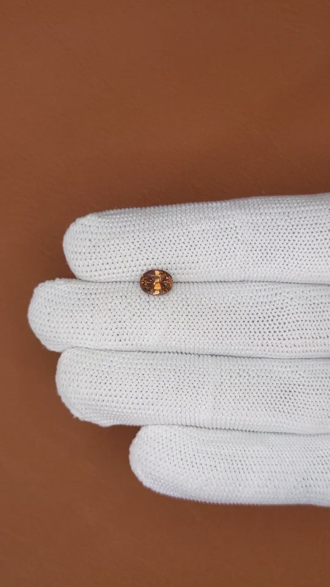 1.95 Ct. Brown Zircon from Ceylon (Sri Lanka) Size Video