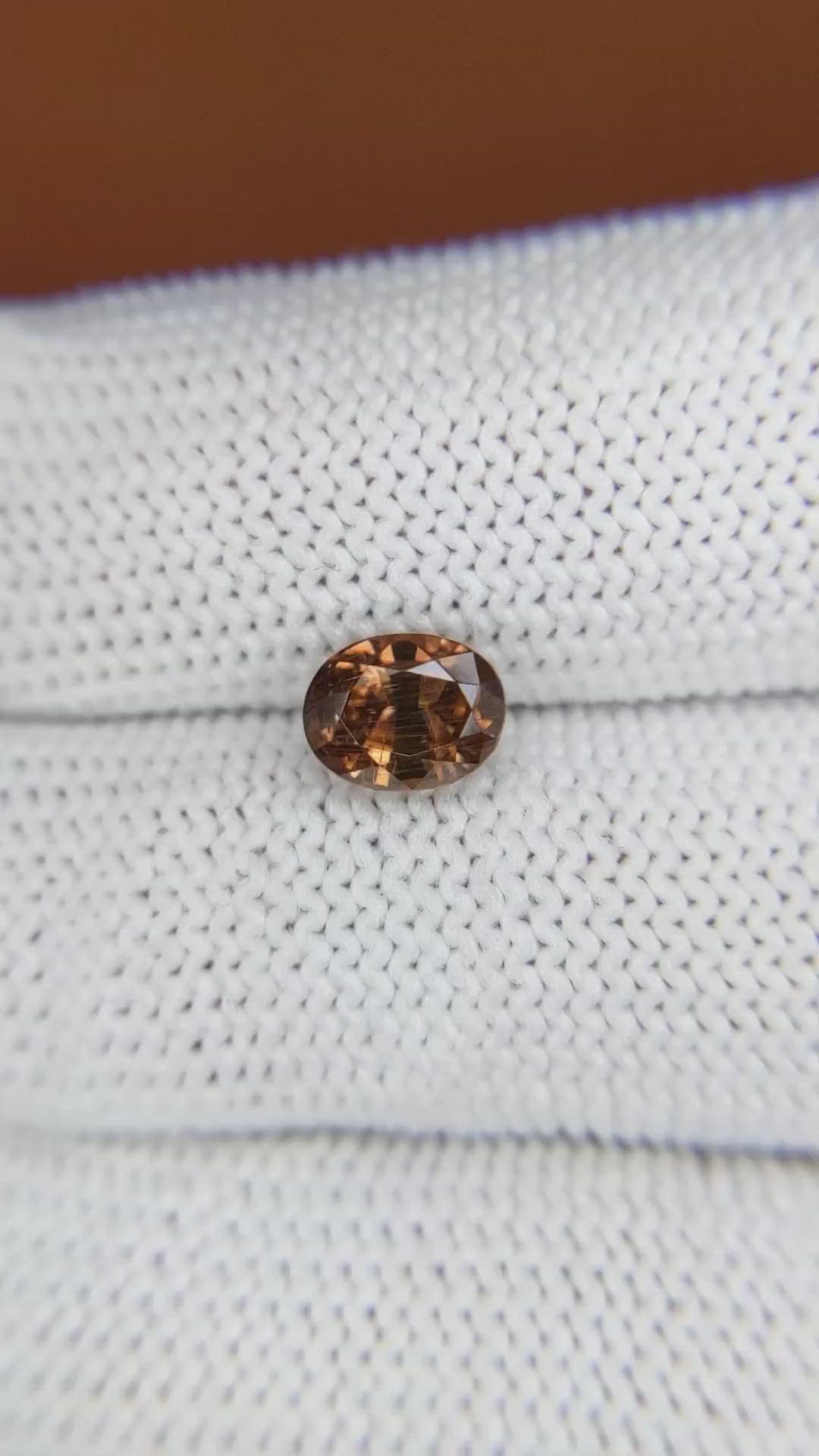 1.95 Ct. Brown Zircon from Ceylon (Sri Lanka) Size Video