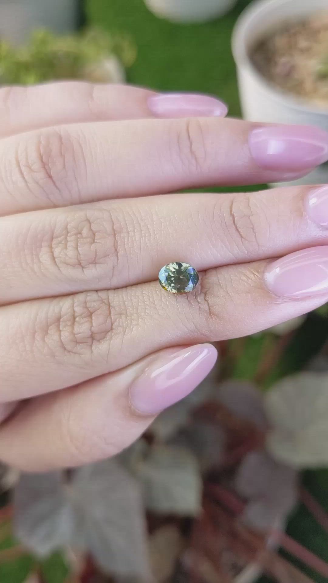1.75 Ct. Greenish Yellow Zircon from Ceylon (Sri Lanka) Size Video