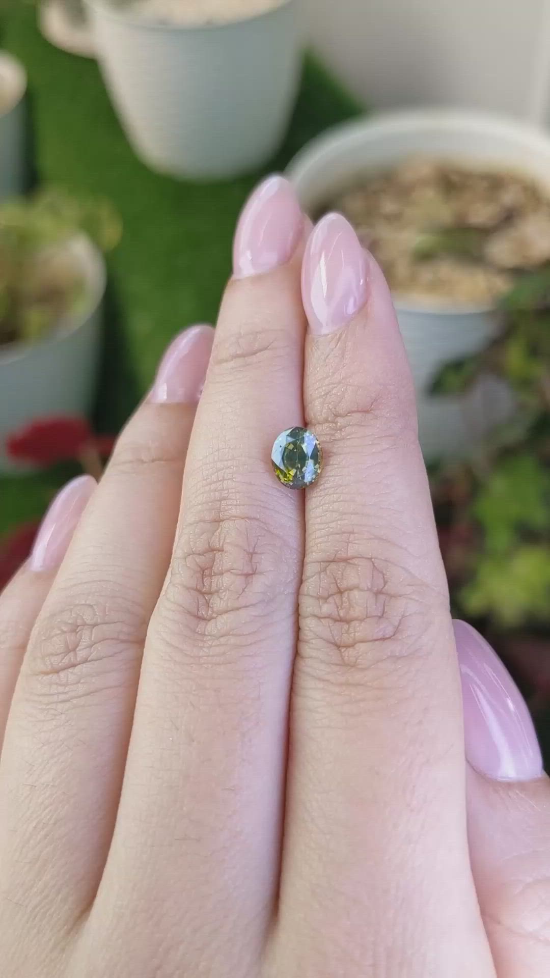 1.75 Ct. Greenish Yellow Zircon from Ceylon (Sri Lanka) Size Video