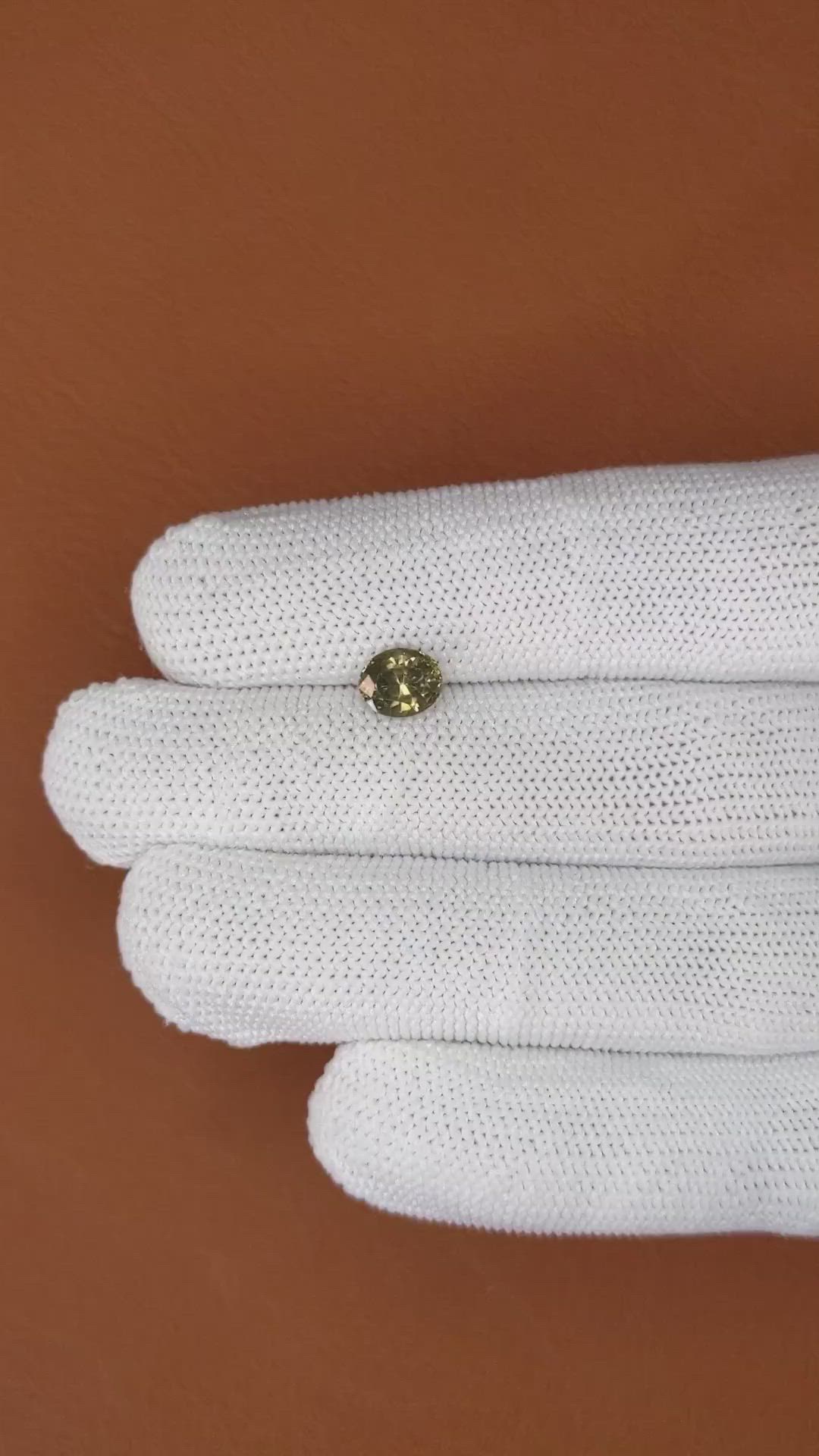 1.75 Ct. Greenish Yellow Zircon from Ceylon (Sri Lanka) Size Video