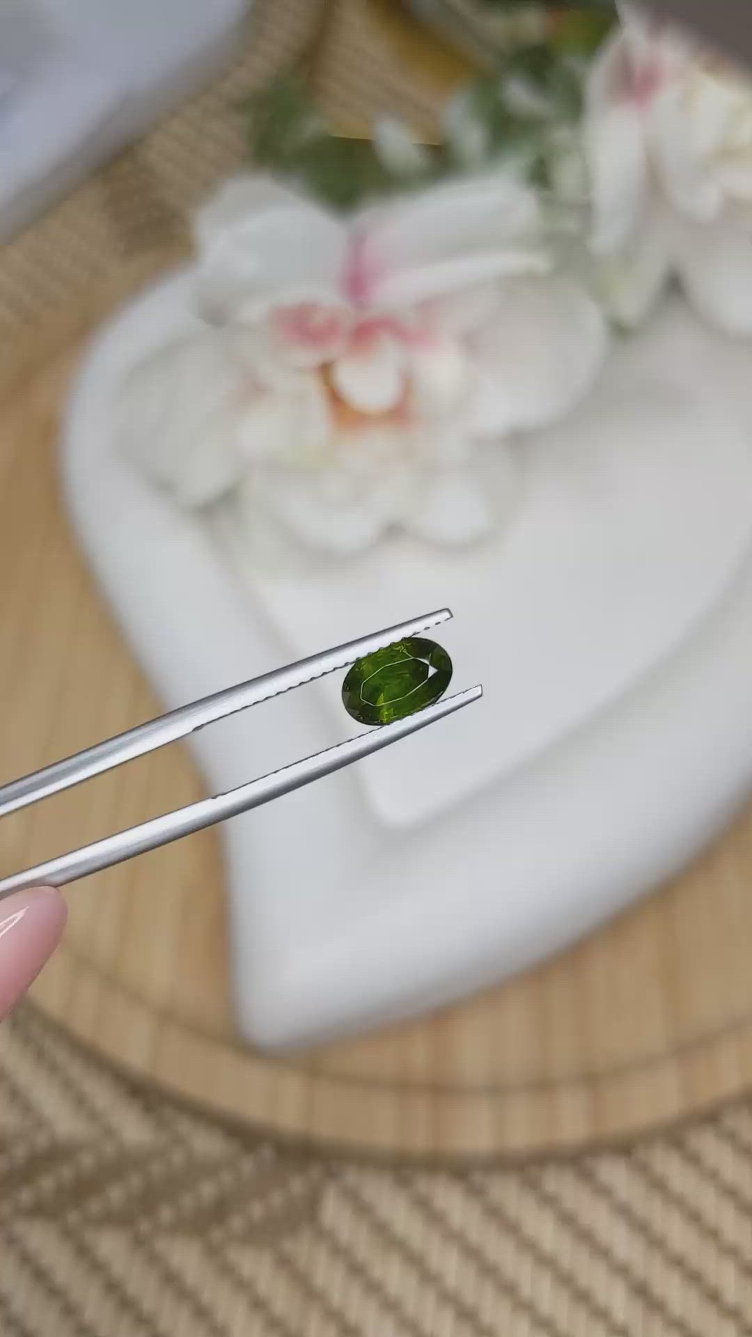 1.50 Ct. Yellowish Green Zircon from Ceylon (Sri Lanka) Size Video