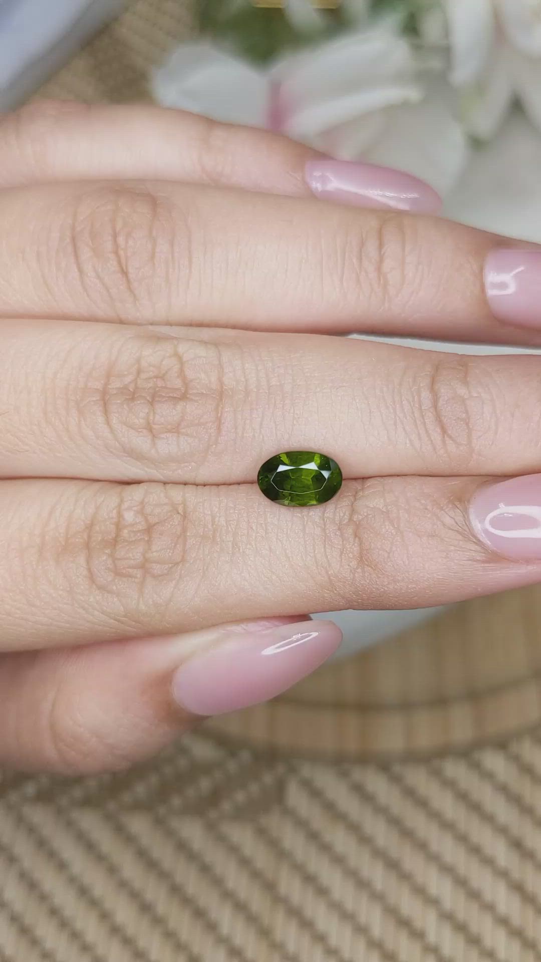 1.50 Ct. Yellowish Green Zircon from Ceylon (Sri Lanka) Size Video