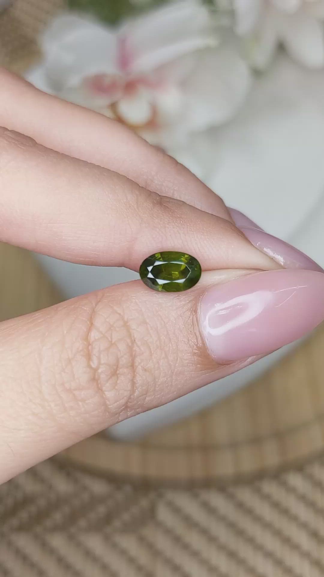 1.50 Ct. Yellowish Green Zircon from Ceylon (Sri Lanka) Size Video