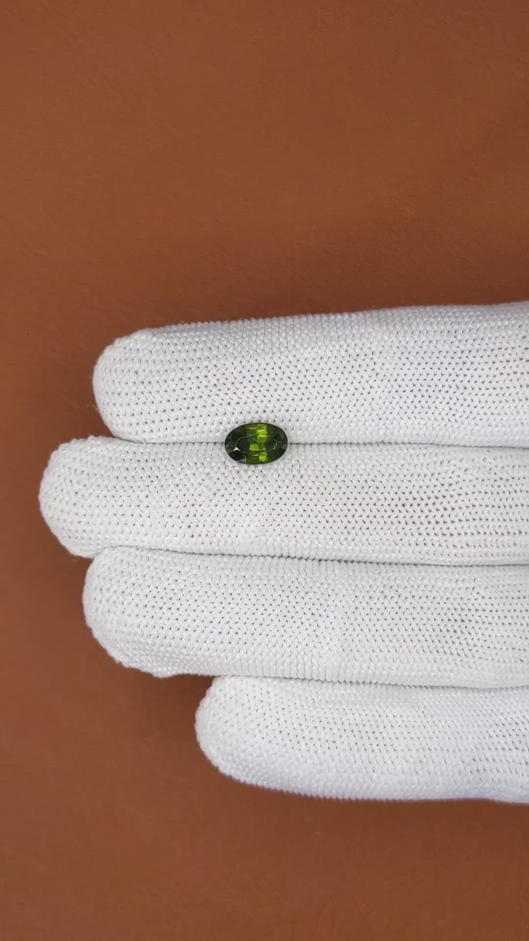 1.50 Ct. Yellowish Green Zircon from Ceylon (Sri Lanka) Size Video