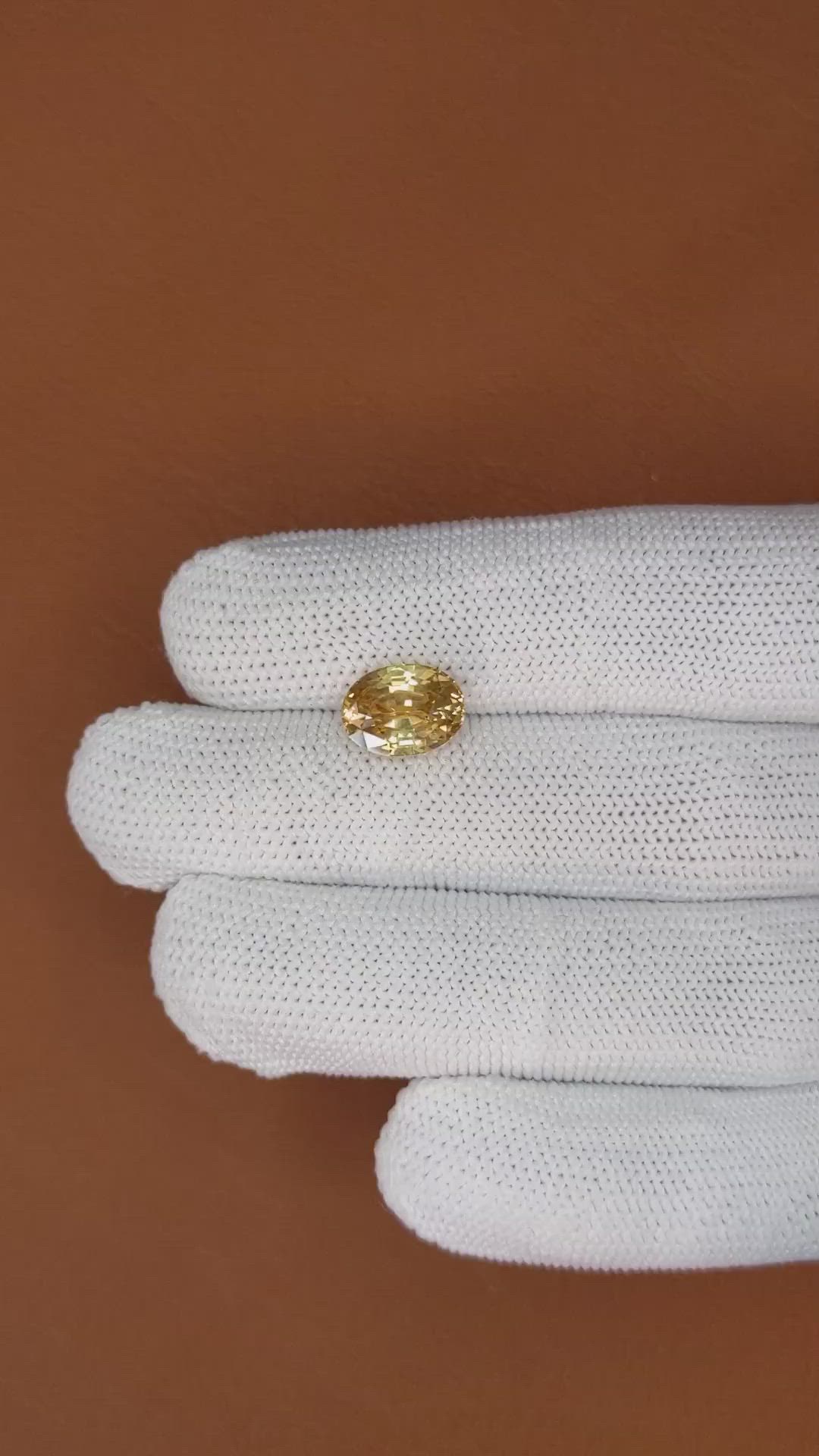 5.38 Ct. Brownish Yellow Zircon from Ceylon (Sri Lanka) Size Video