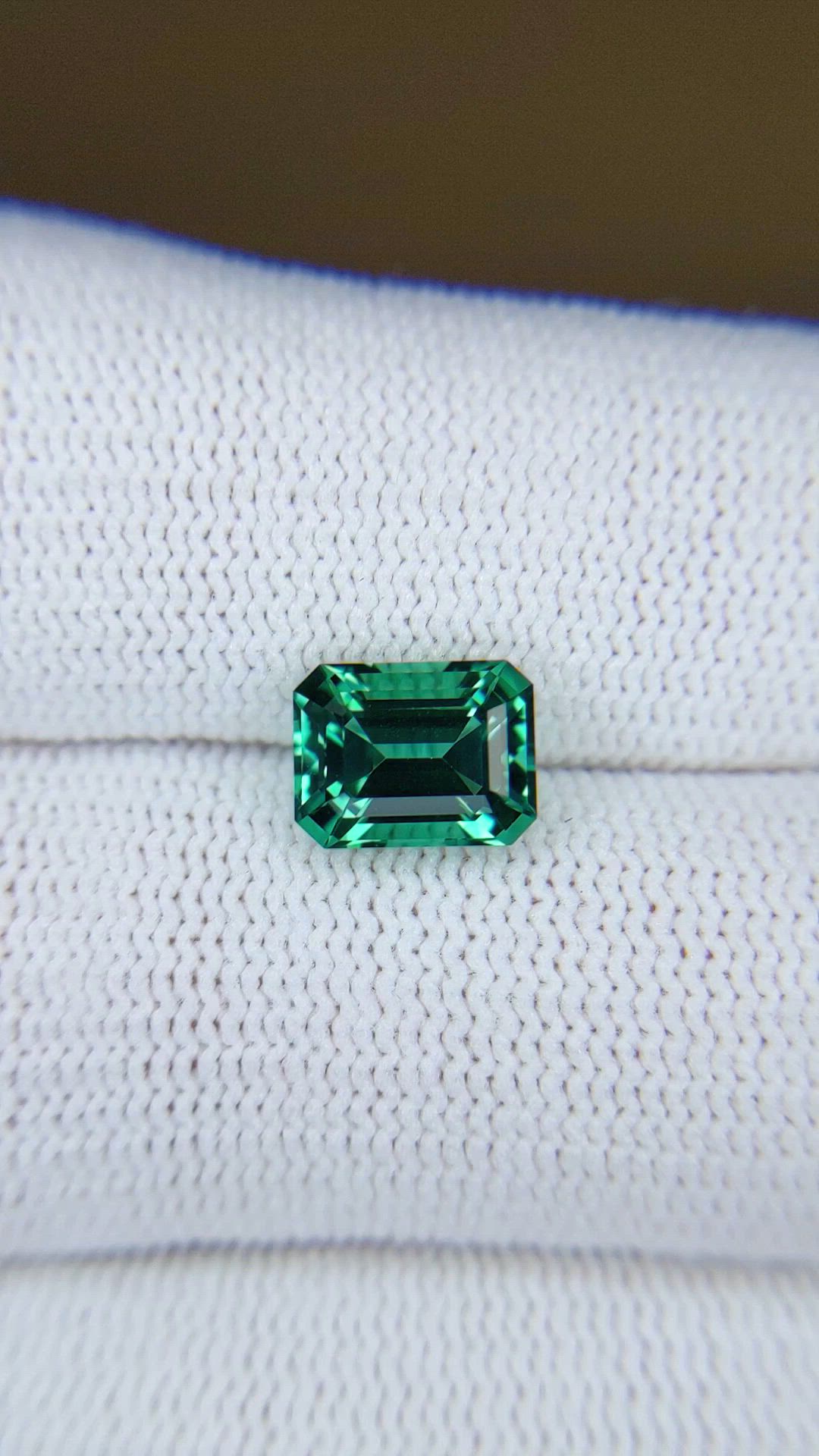 2.24 Ct. Bluish Green Tourmaline from Brazil Size Video