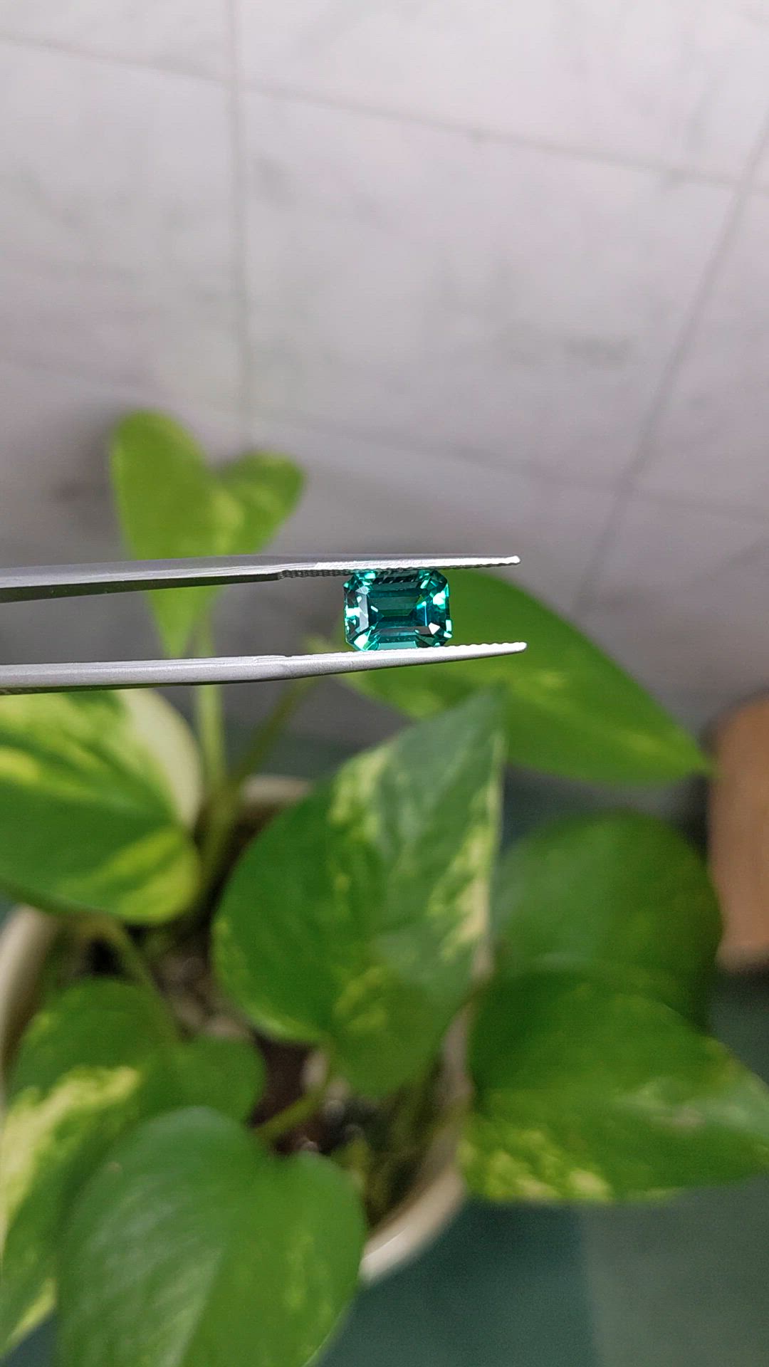 2.24 Ct. Bluish Green Tourmaline from Brazil Size Video