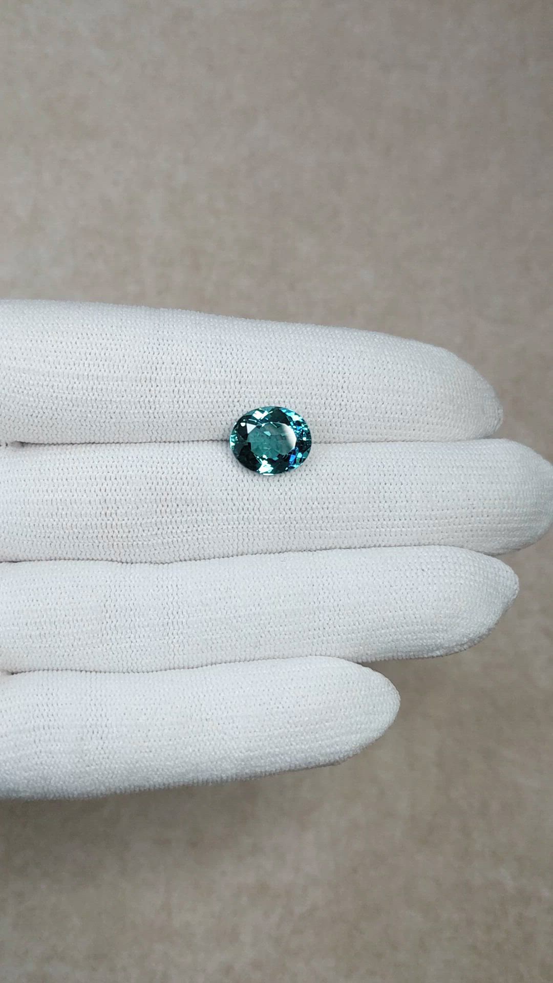 4.67 Ct. Greenish Blue Tourmaline from Brazil Size Video