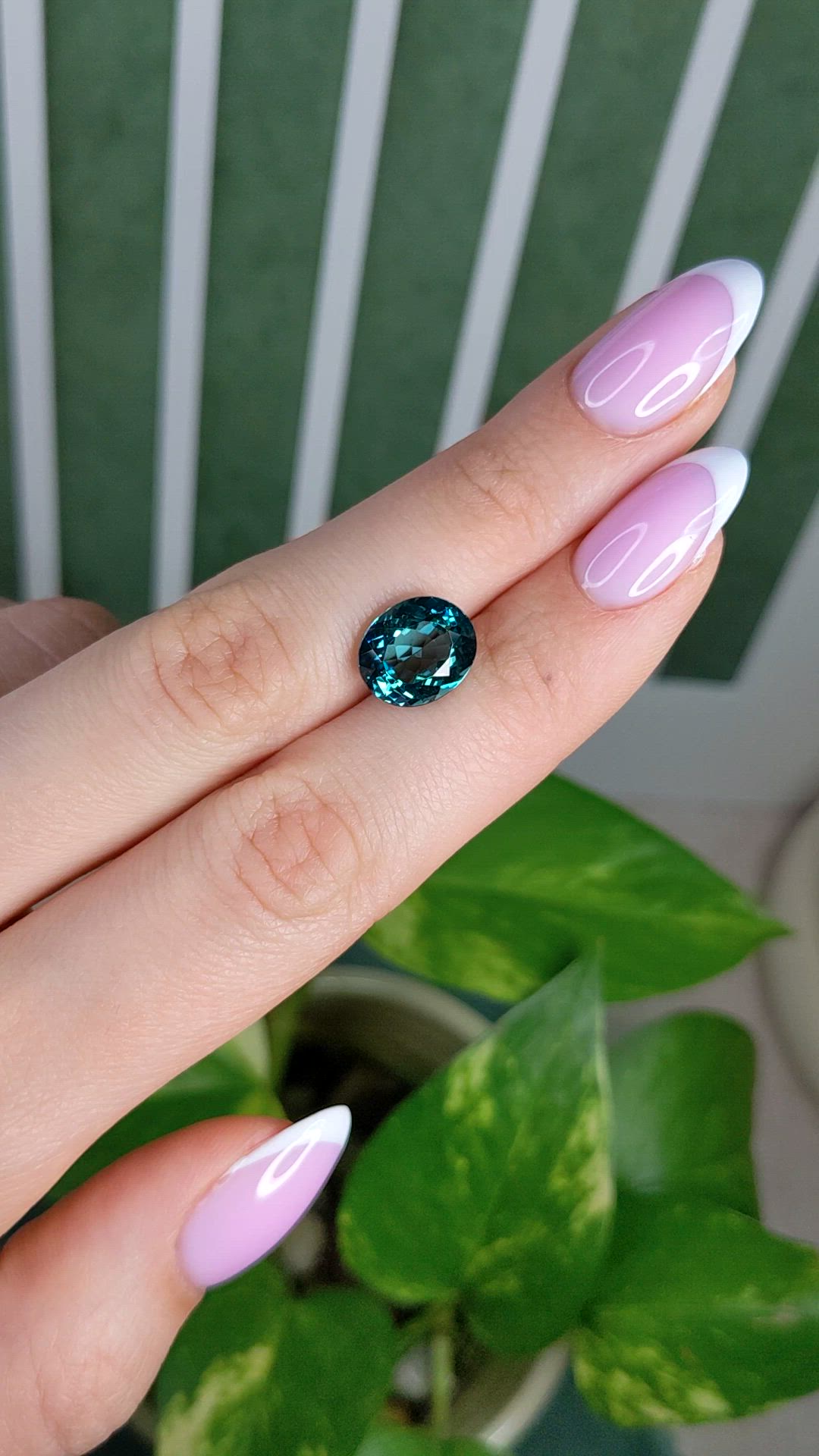 4.67 Ct. Greenish Blue Tourmaline from Brazil Size Video